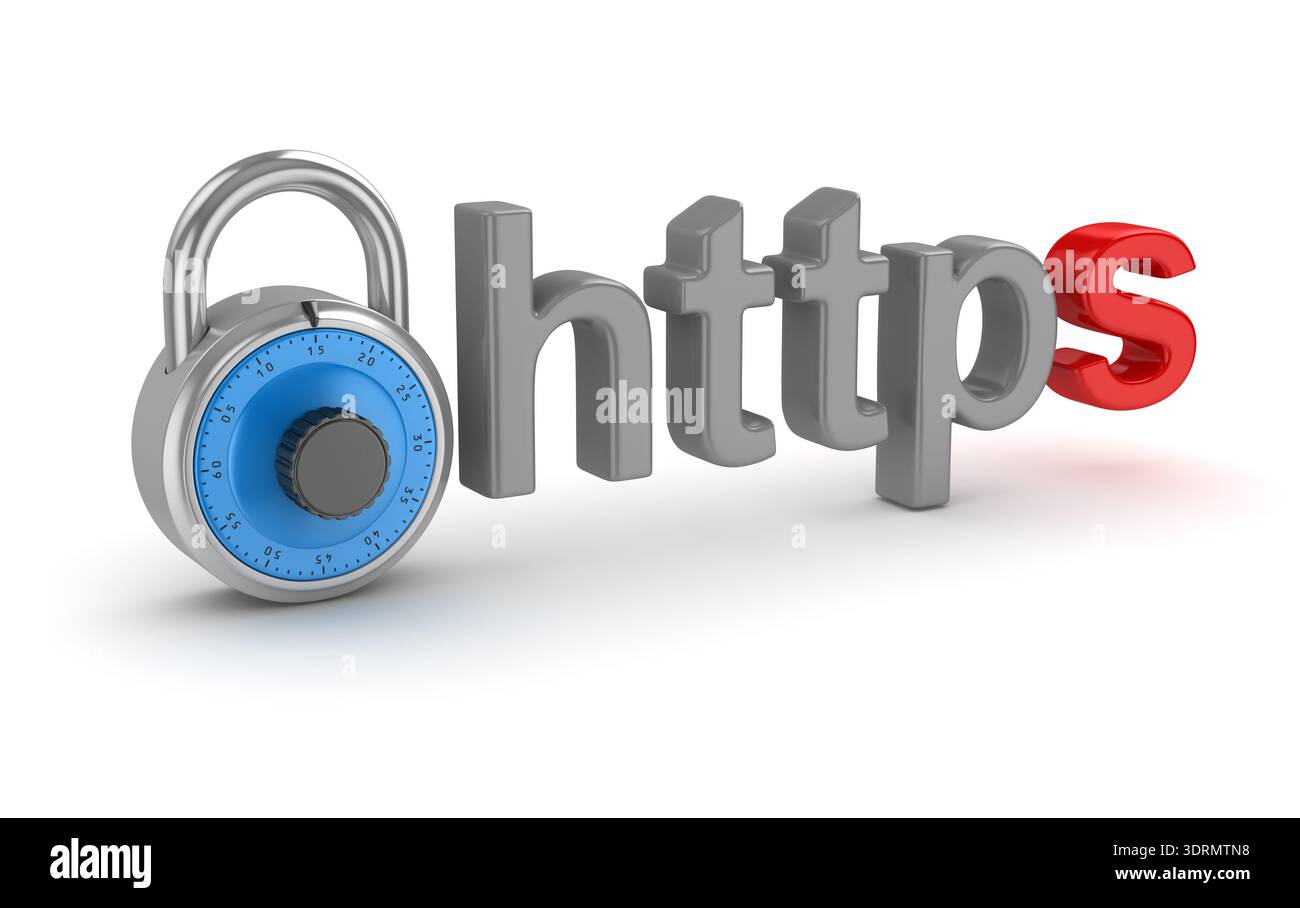 HTTPS-Internetkonzept mit Sperre Stockfoto