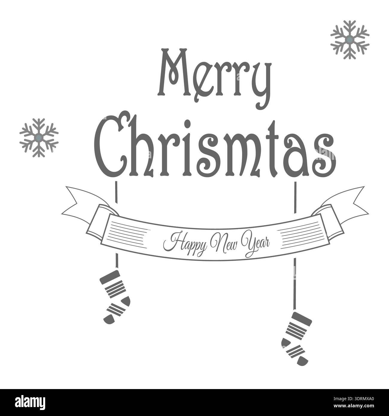 Frohe Weihnachten und Happy New Year Typografie Kollektion. Vorlagen für Grußkarten. Logo, Embleme... Punkt 3 Stockfoto