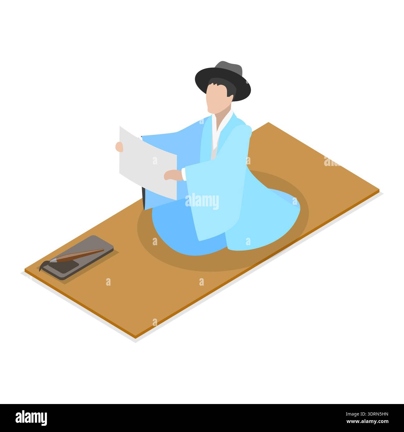 3D Isometrischer flacher Vektor konzeptuelle Illustration koreanischer Traditionen Stockfoto