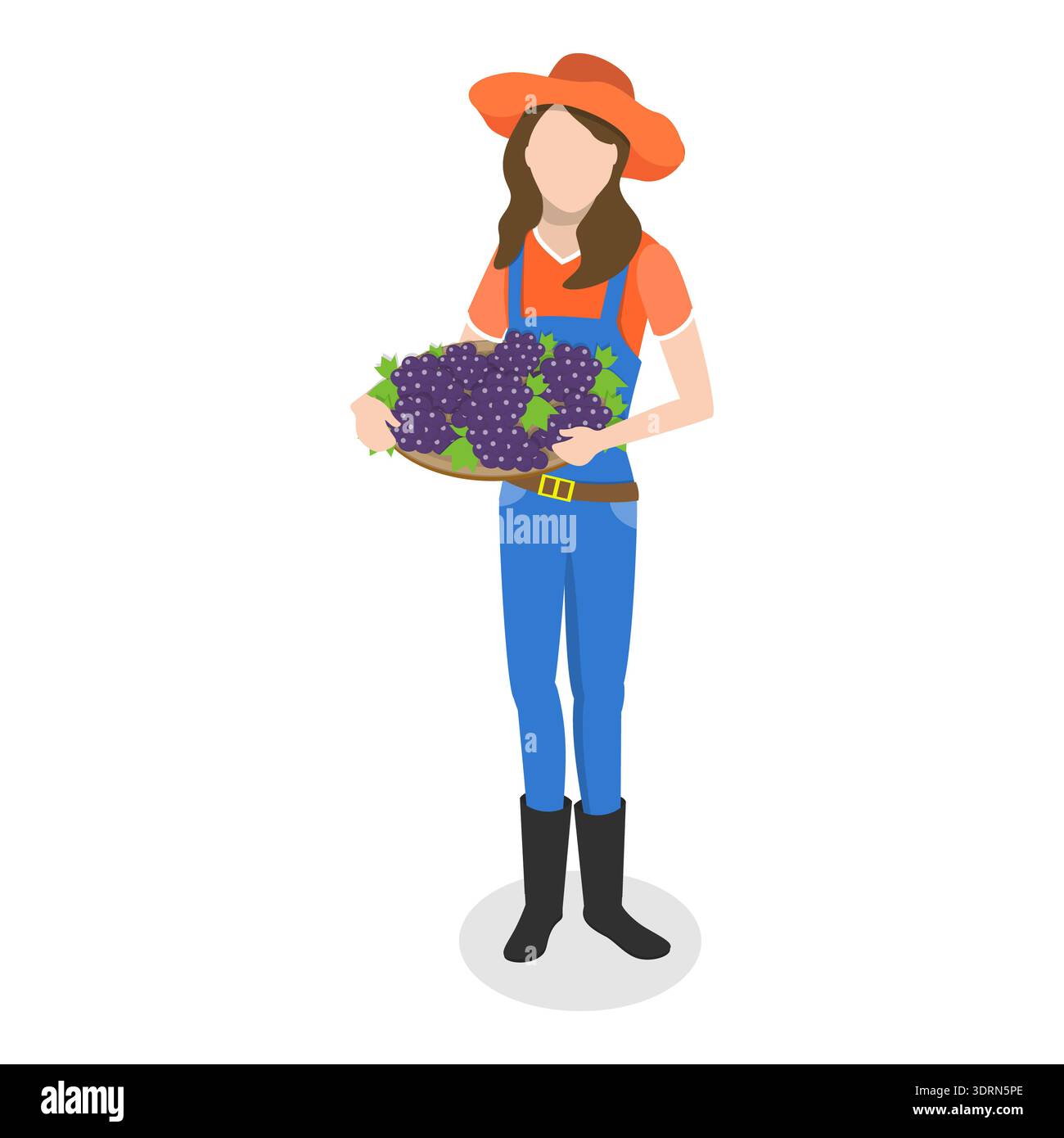 3D Isometrischer Flachvektorsatz von Landwirten Stockfoto