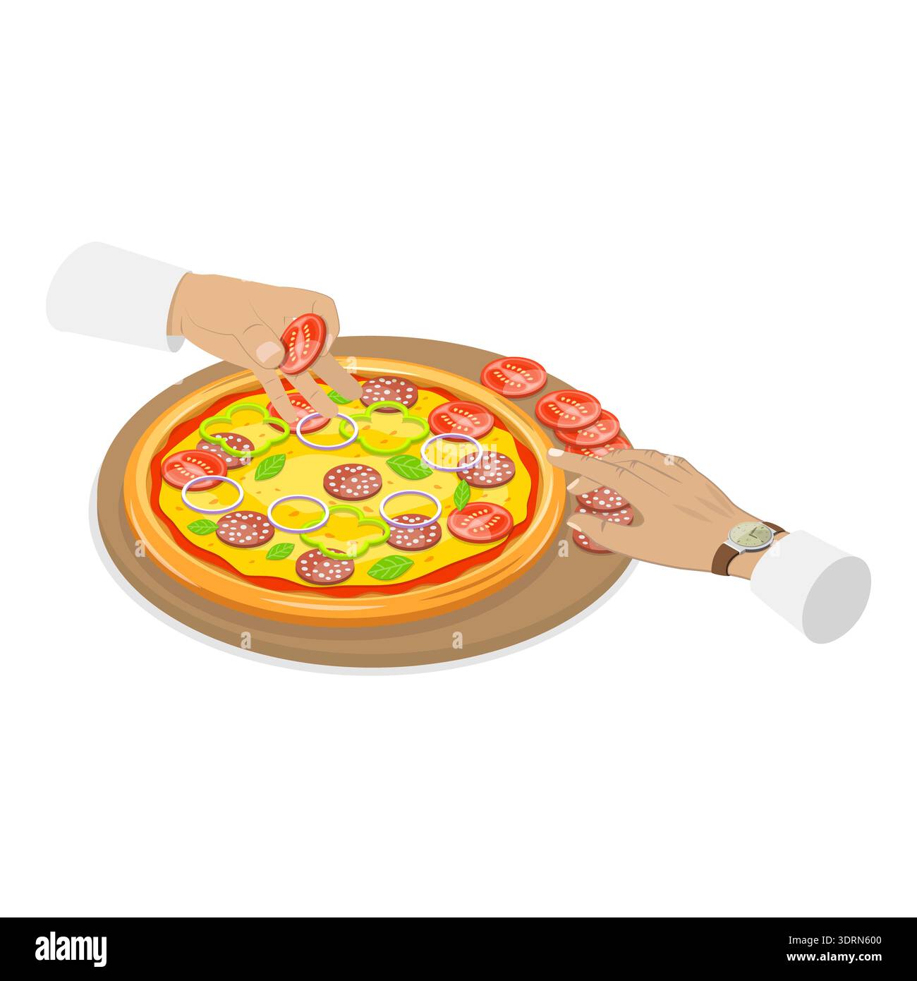 3D Isometrischer flacher Vektor Set von kulinarischen Stockfoto