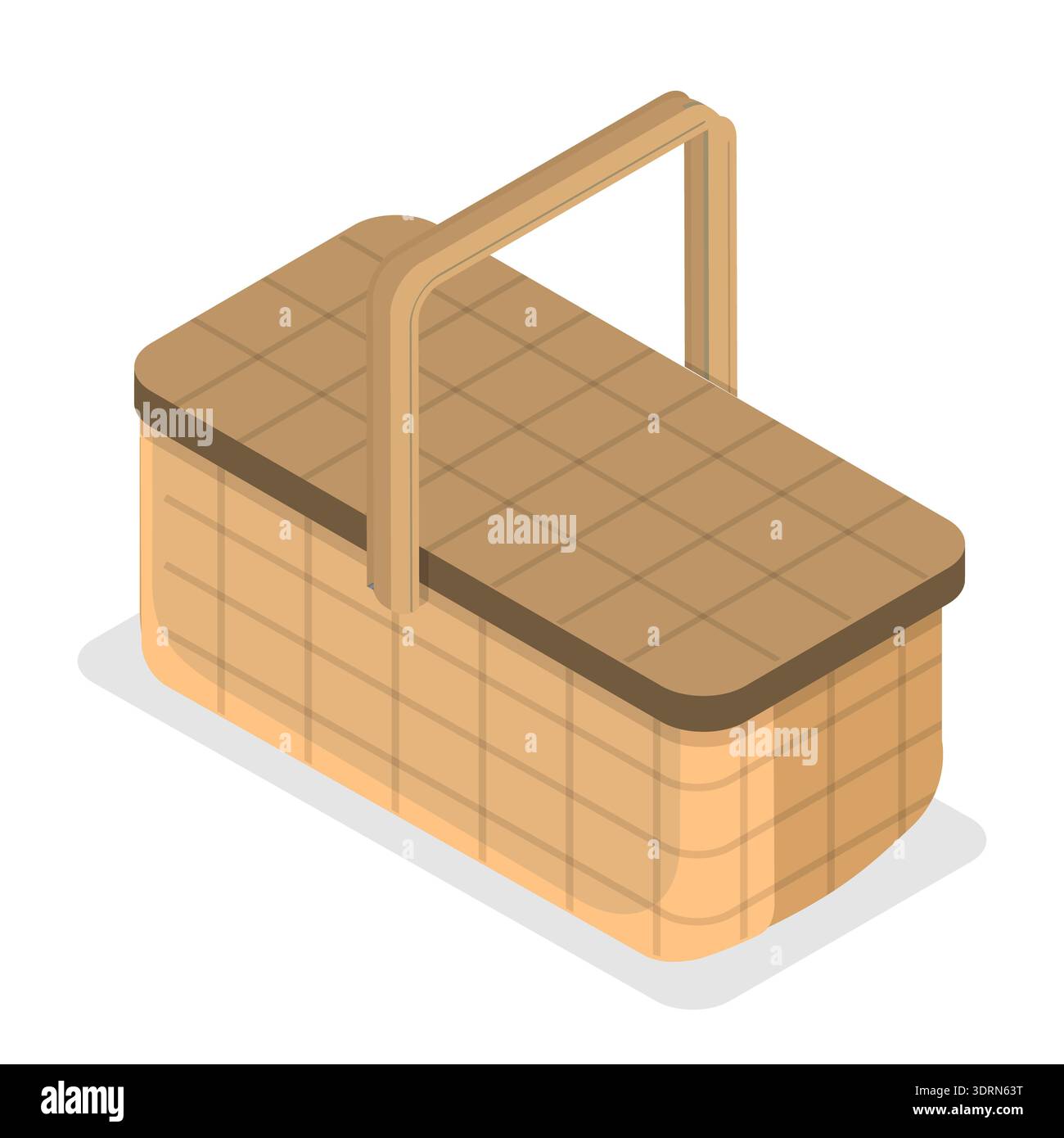 3D Isometrischer flacher Vektor Set von Körben Stockfoto