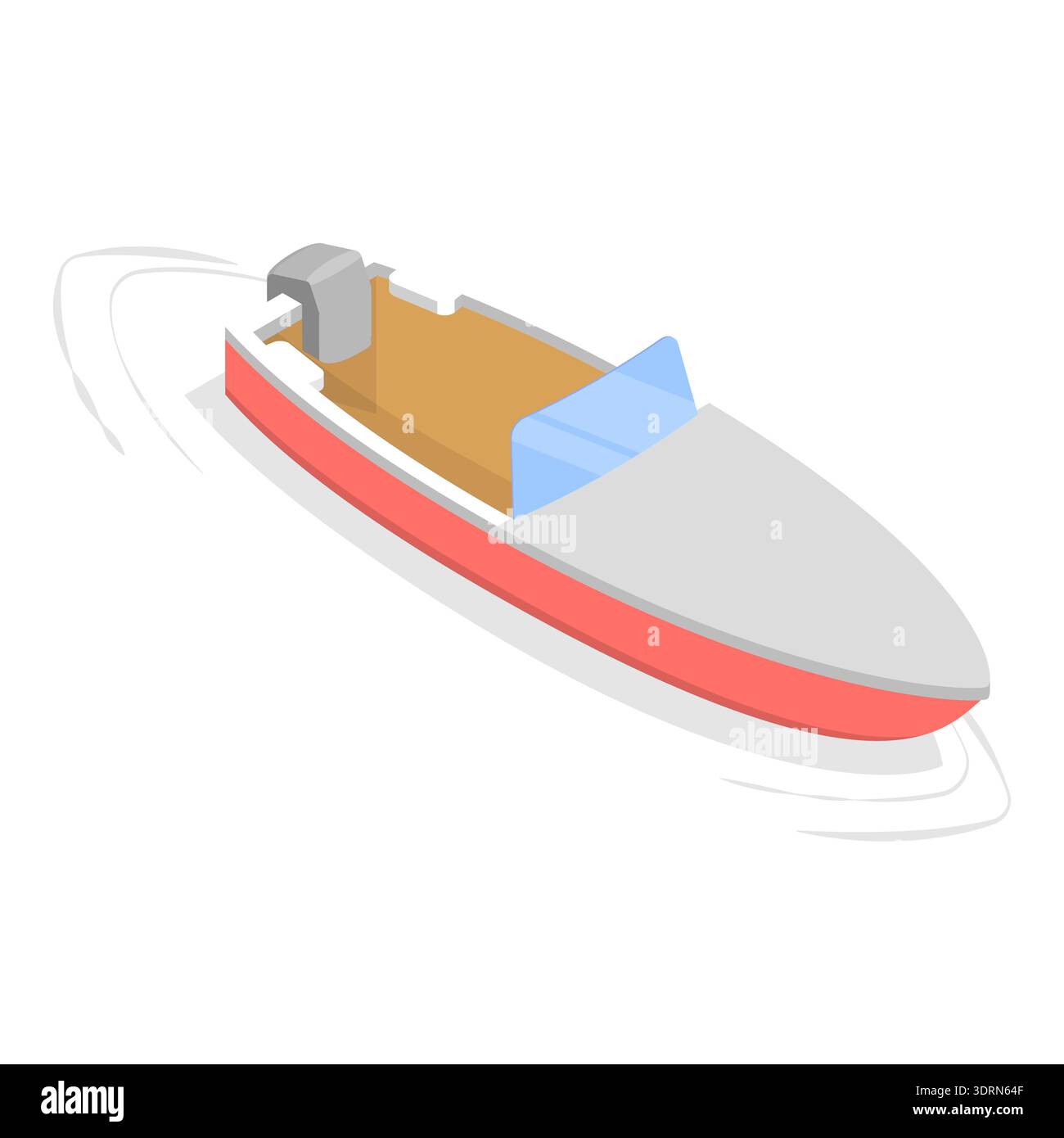 3D Isometrischer flacher Vektor Set von Booten Stockfoto
