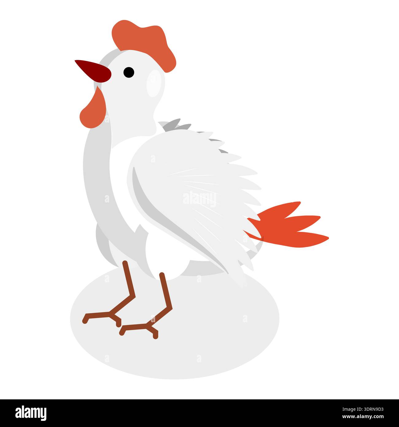 3D Isometrischer Flachvektorsatz von Hühnern Stockfoto