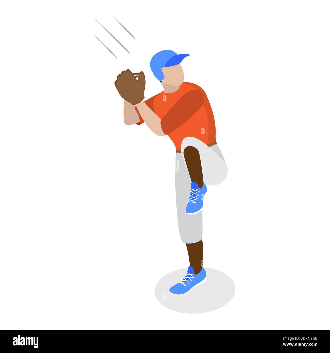 3D Isometrischer flacher Vektor Set von Baseballspielern Stockfoto