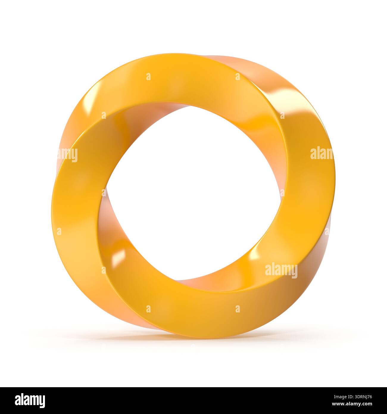 Golden Mobius Strip Eine symbolische Darstellung von Unendlichkeit und Kontinuität Stockfoto