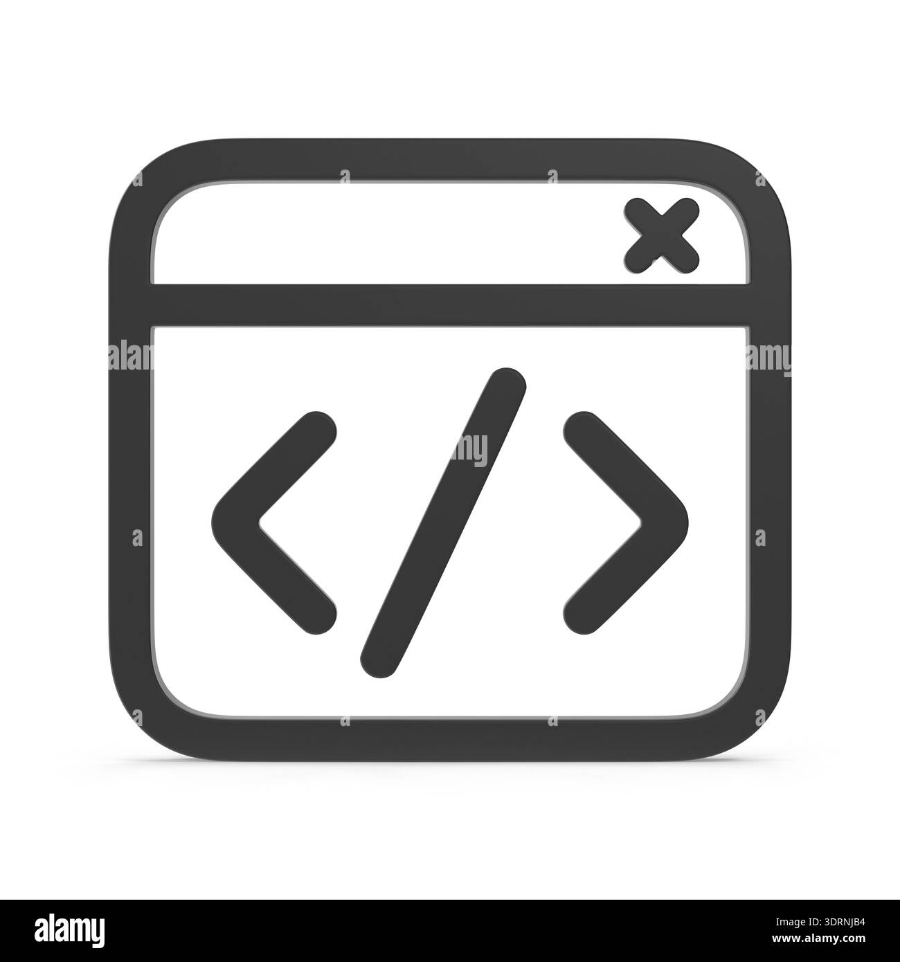 Symbol für das Codefenster Stockfoto