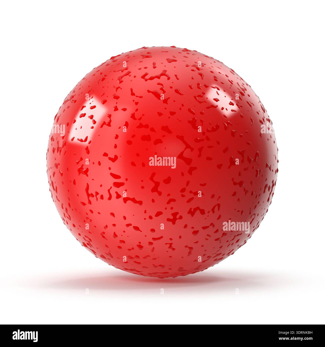 Glänzend rote Kugel mit Oberflächenstruktur Stockfoto