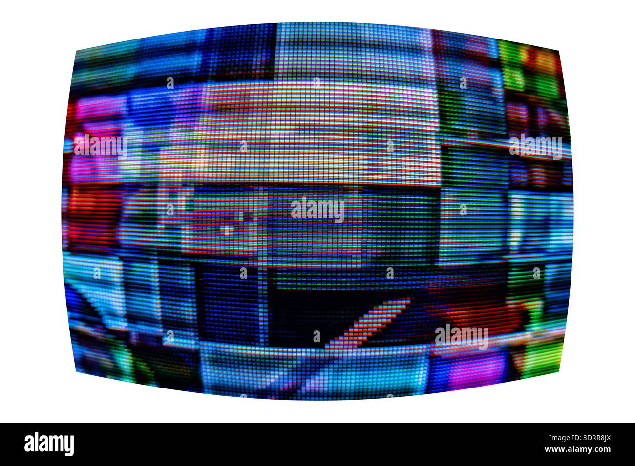Kameraeffekt gestört. Retro-VHS-Hintergrund. Alte Videovorlage. Kein Signal. Statisches TV-Geräusch, schlechtes TV-Signal Stockfoto