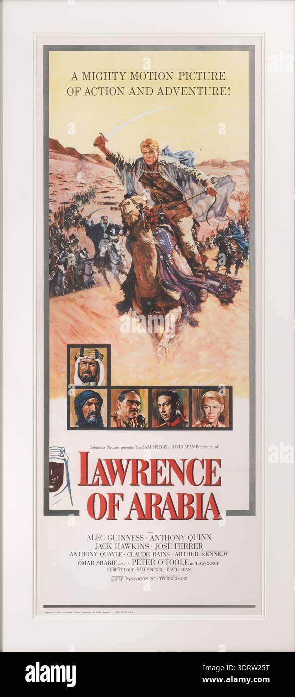 Filmplakat „Lawrence von Arabien“ von David Lean. Museum: PRIVATE SAMMLUNG. Autor: Howard Terpning. Stockfoto