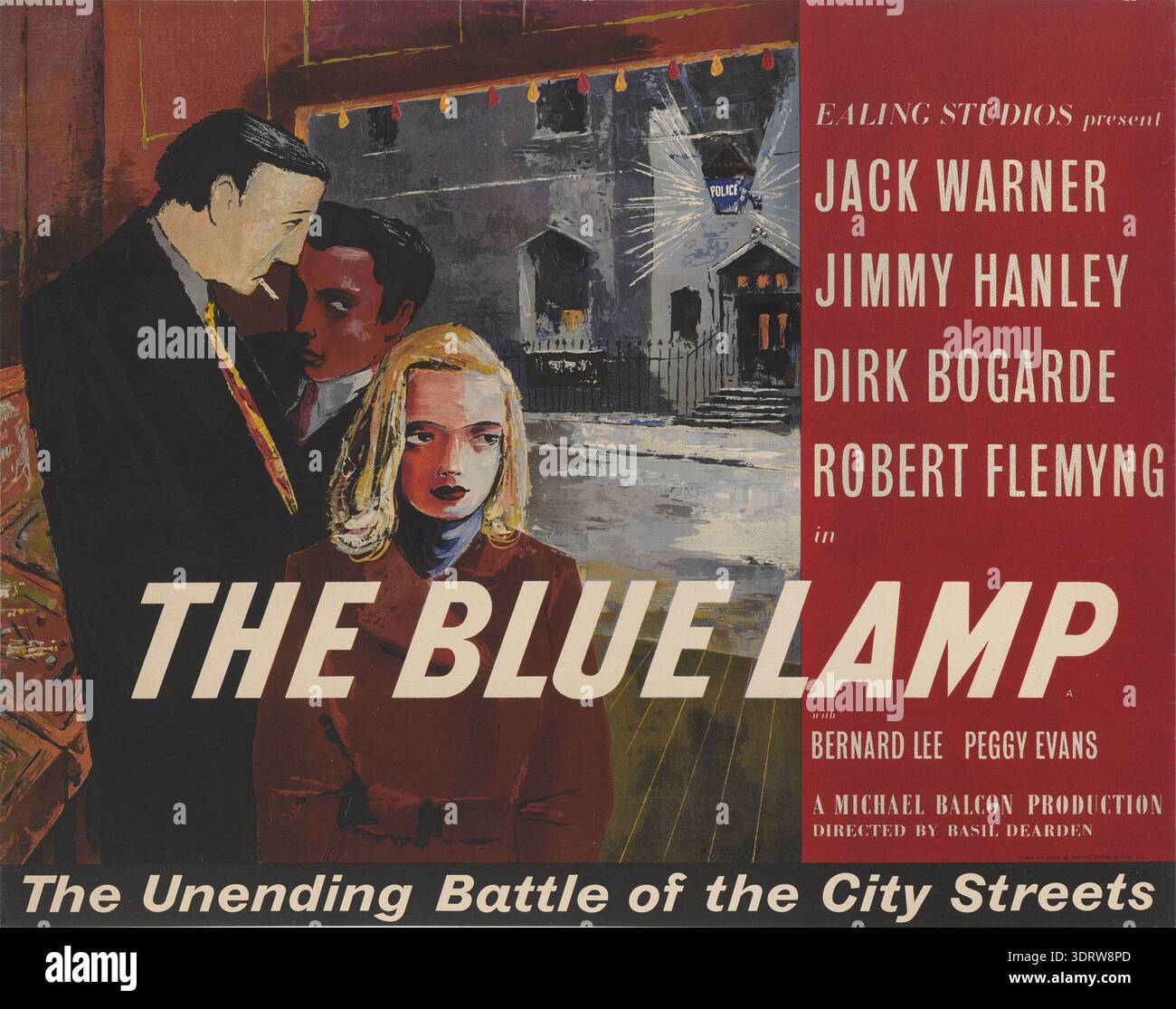 Filmplakat „die blaue Lampe“ von Basil Dearden. Museum: PRIVATE SAMMLUNG. Autor: JAMES BOSWELL. Stockfoto