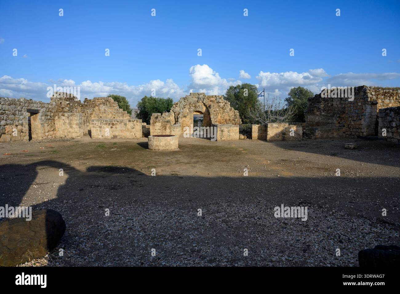 Horvat Yarda - Yarda Ruinen in Obergaliläa, Israel, sind die Überreste eines arabischen Herrenhauses, das Ende des 19. Jahrhunderts erbaut wurde. Das Land wurde von den J gekauft Stockfoto