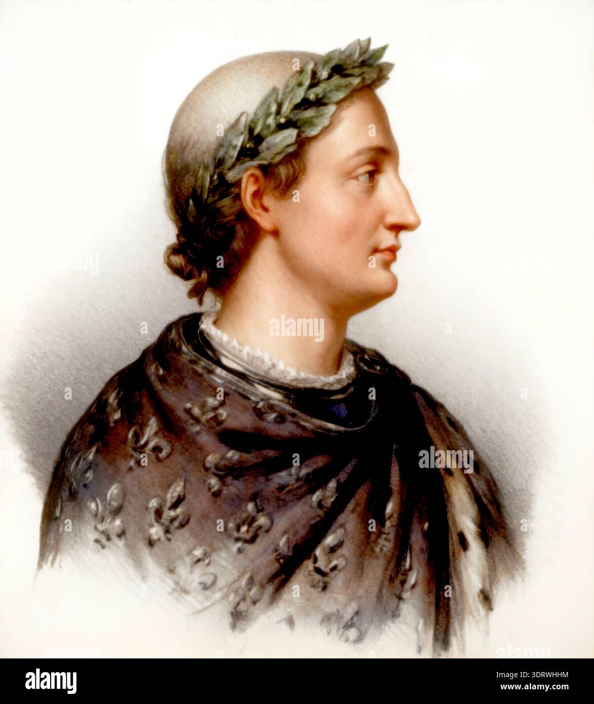 Karl der Kahle, Karl II., Charles II. dit le Chauve, 823-877, der König von West Francia, König von Italien und Kaiser des Heiligen Römischen Reiches als Karl II. Stockfoto