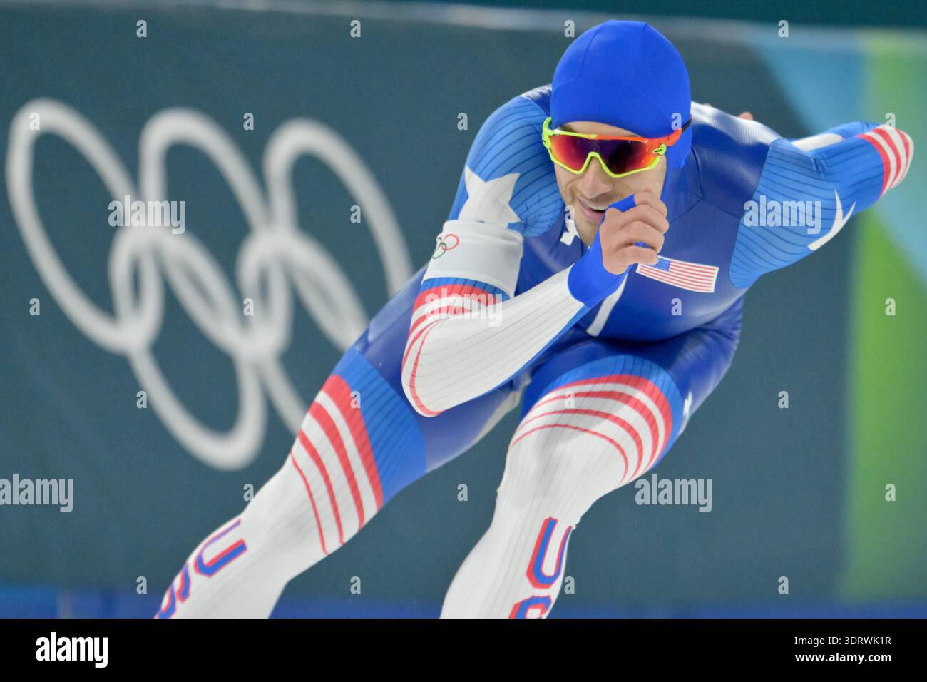 Mailand, Italien. Februar 2026. Olympia, Olympische Winterspiele Milan Cortina 2026, Eiskunstlauf, Männer, 1500 Meter im Milano Speed Skating Stadium, Casey Dawson (USA) in Aktion. Quelle: Peter Kneffel/dpa/Alamy Live News Stockfoto