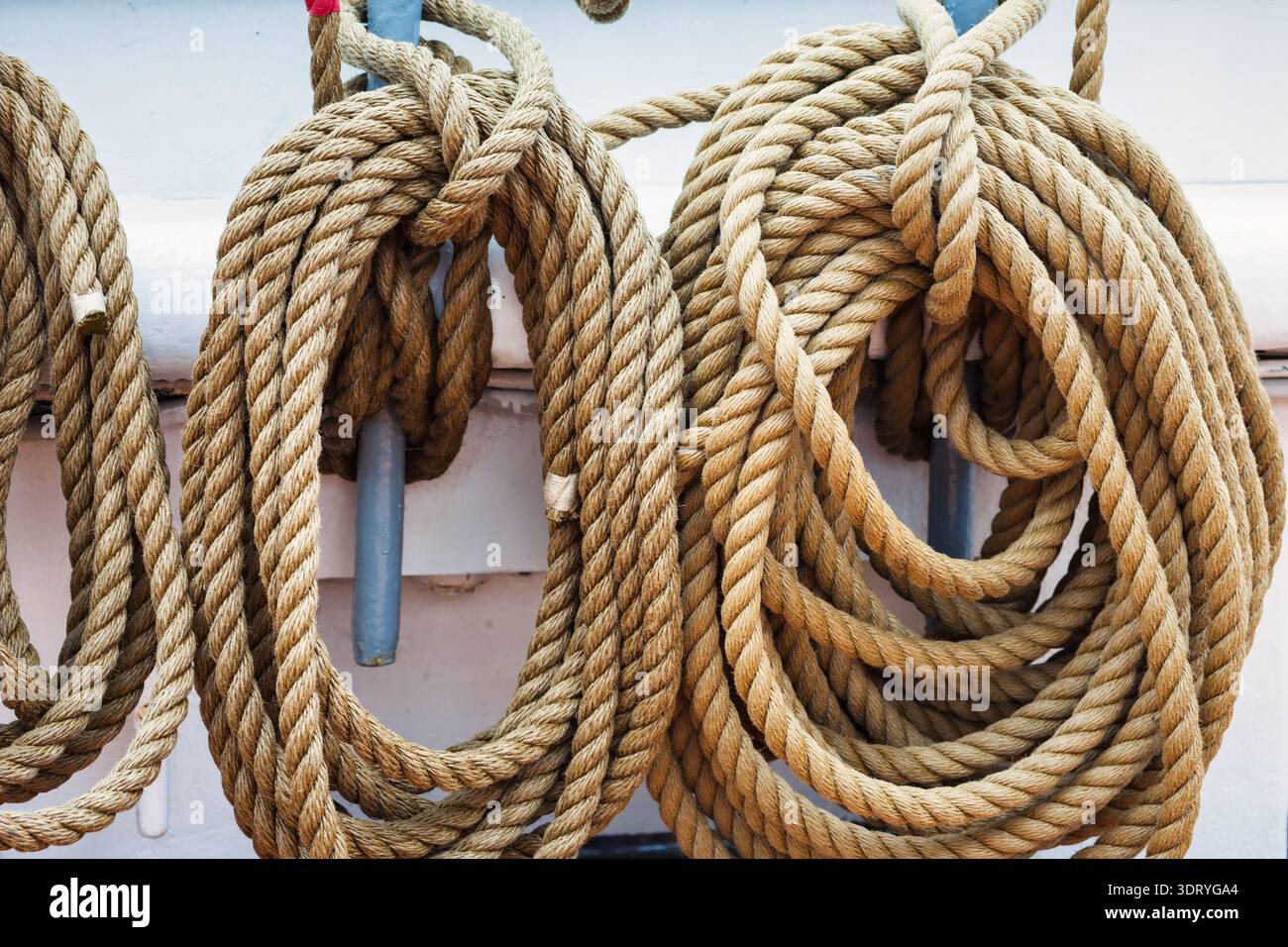 Seilen auf einem Schiff. Stockfoto