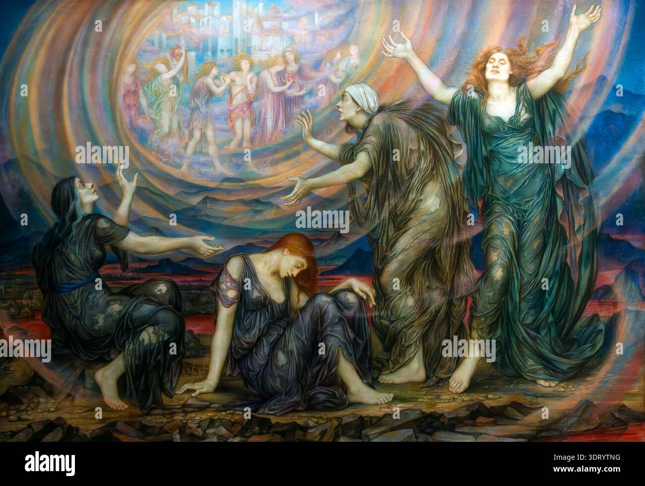 Das Trauergemälde von Evelyn de Morgan im Anwesen des National Trust, Wightwick Manor, Wolverhampton, Staffordshire, England, UK Stockfoto