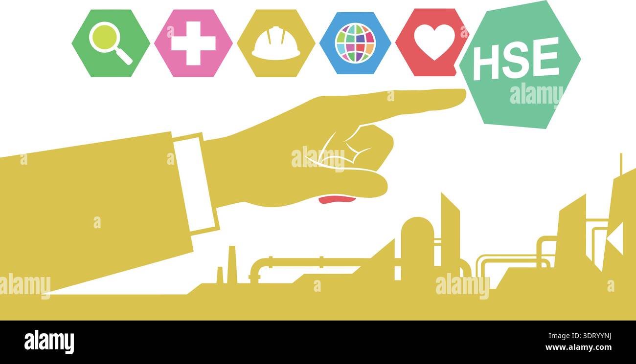 Arbeitsschutz Sicherheit und Umwelt HSE Konzept Vektor Illustration Stock Vektor