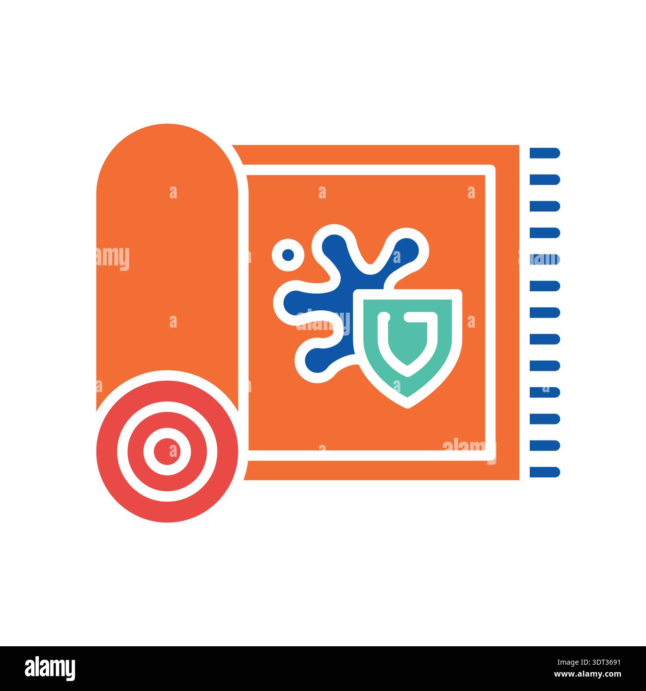 Schmutzabweisendes, flaches Symbol für digitale und gedruckte Projekte. PFAS-Produkt. Minimale bereinigte Symbole für Apps und Websites. Moderne, einfache Symbole für Stock Vektor