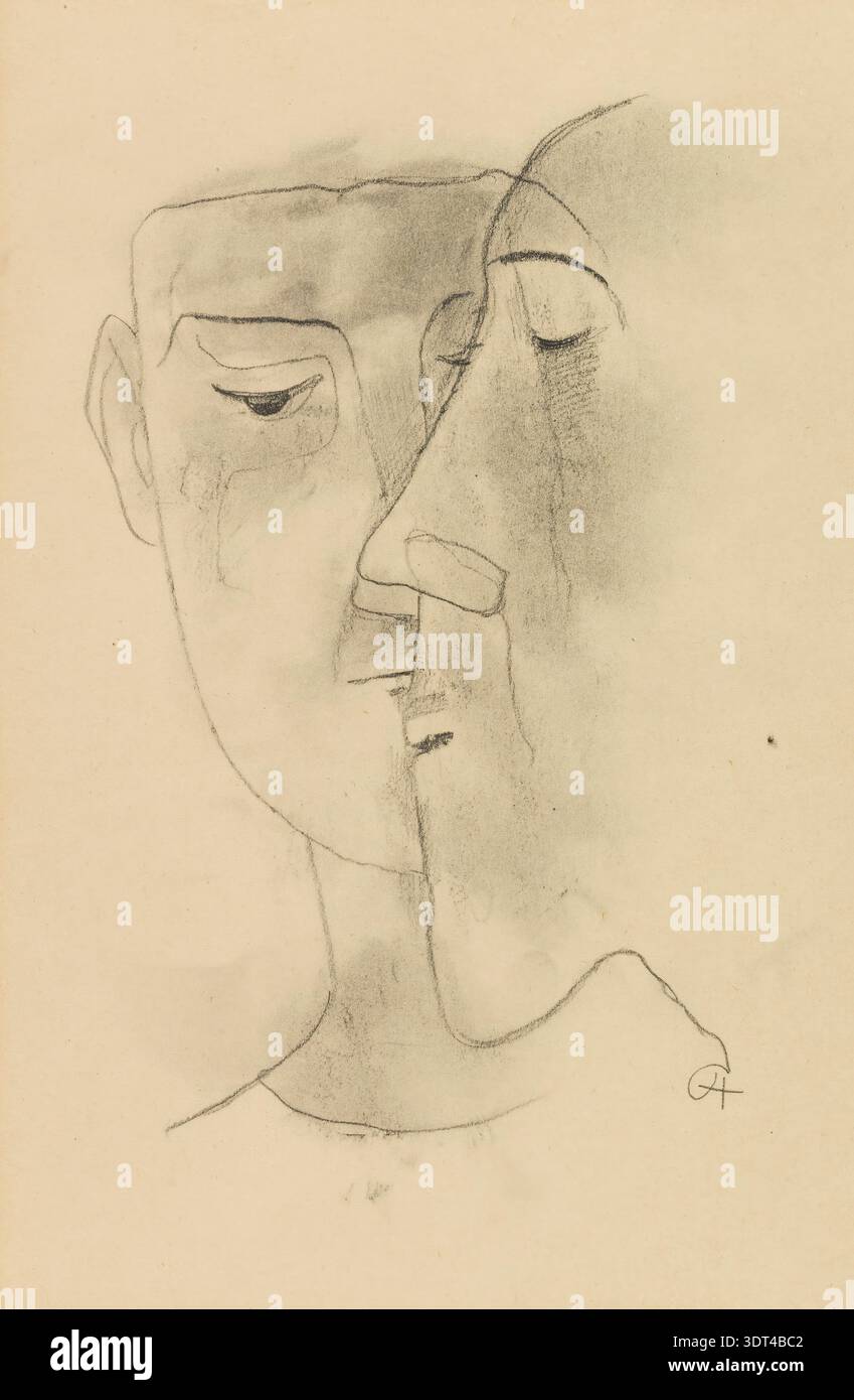 Karl Christian Ludwig Hofer, auch Carl Hofer (geb. 11. Oktober 1878, Maximum. April 1955), deutscher Maler des Expressionismus und des expressiven Realismus. Hier sein Werk zwei Köpfe, zwei Köpfe (1946), Gemälde, Reproduktion des Gemäldes, Originalzustand, Kunstwerk, Historisch Stockfoto