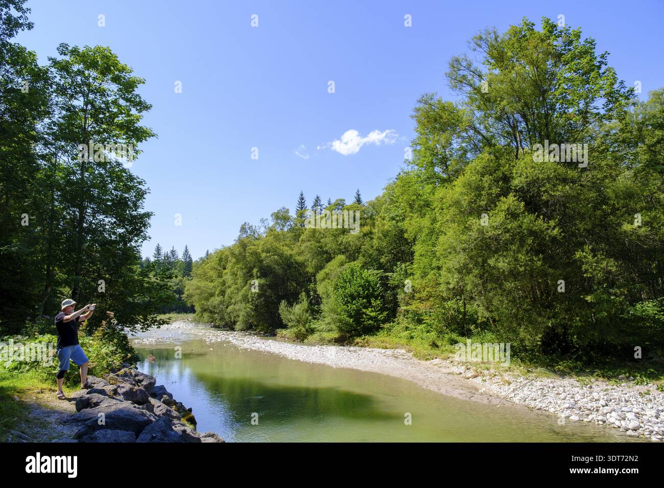 An der Lofer, Loferauen, Reit im Winkl, Chiemgau, Oberbayern, Bayern, Deutschland Stockfoto