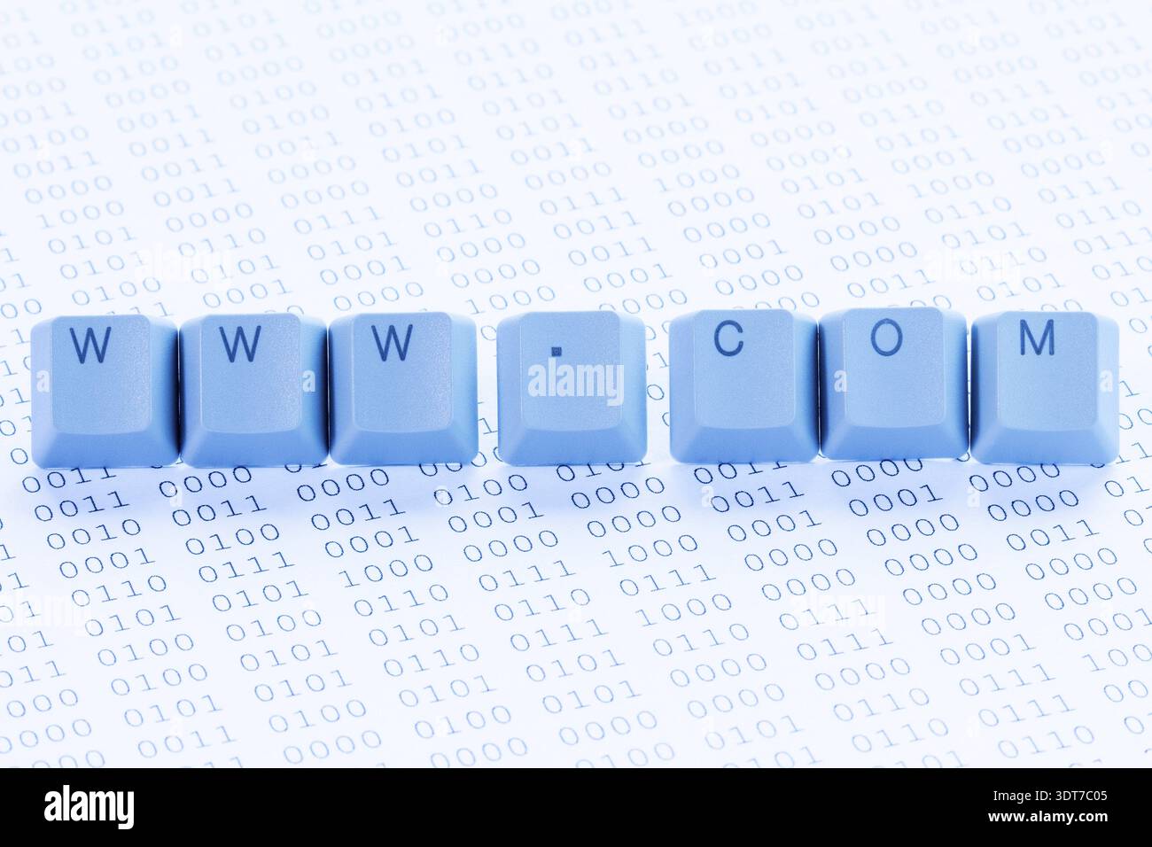 Kommerzielle Internetdomäne gemacht von Tastatur-Tasten Stockfoto