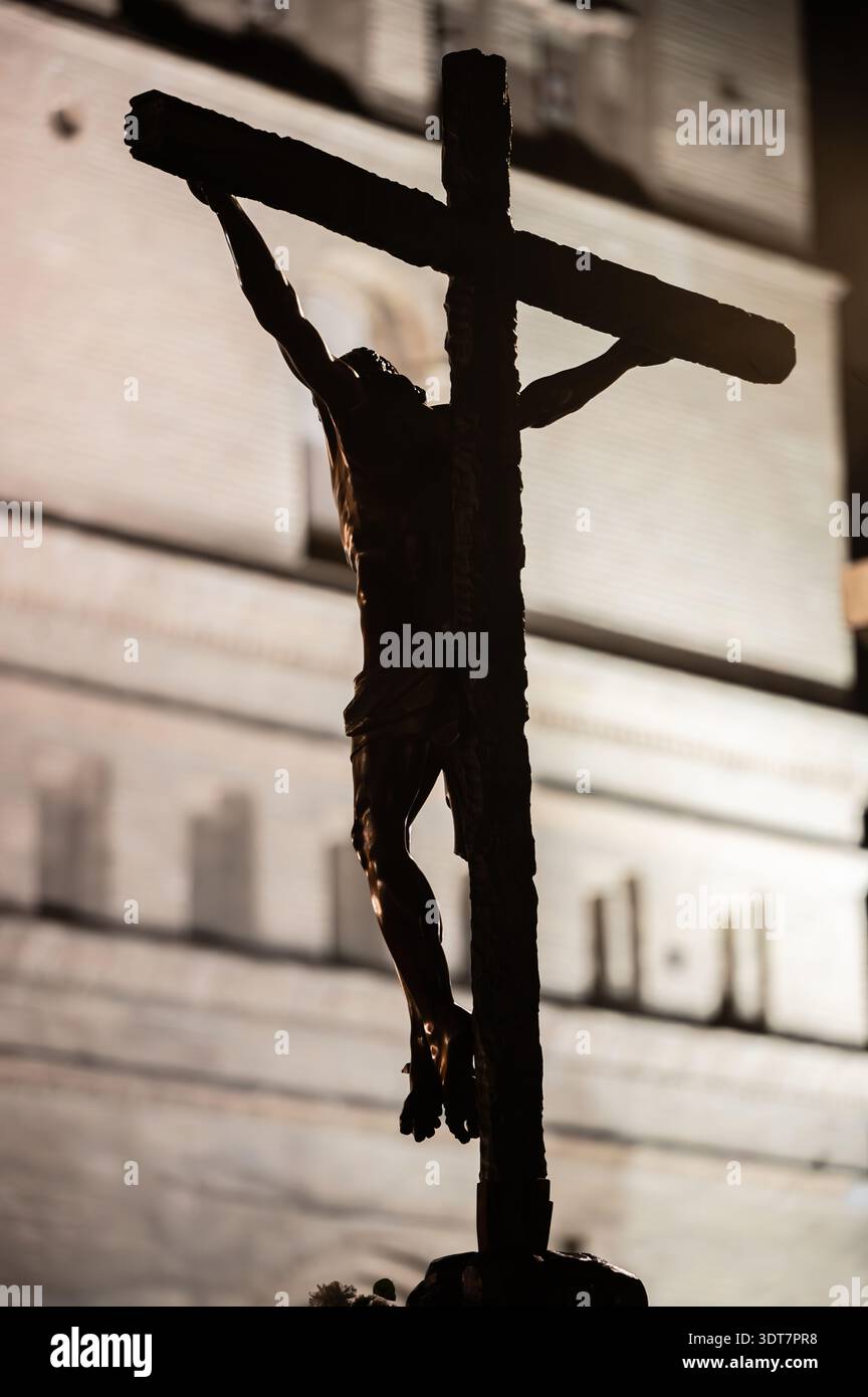 Fotografía Semana Santa Zaragoza 2025. 7 Palabras. Stockfoto