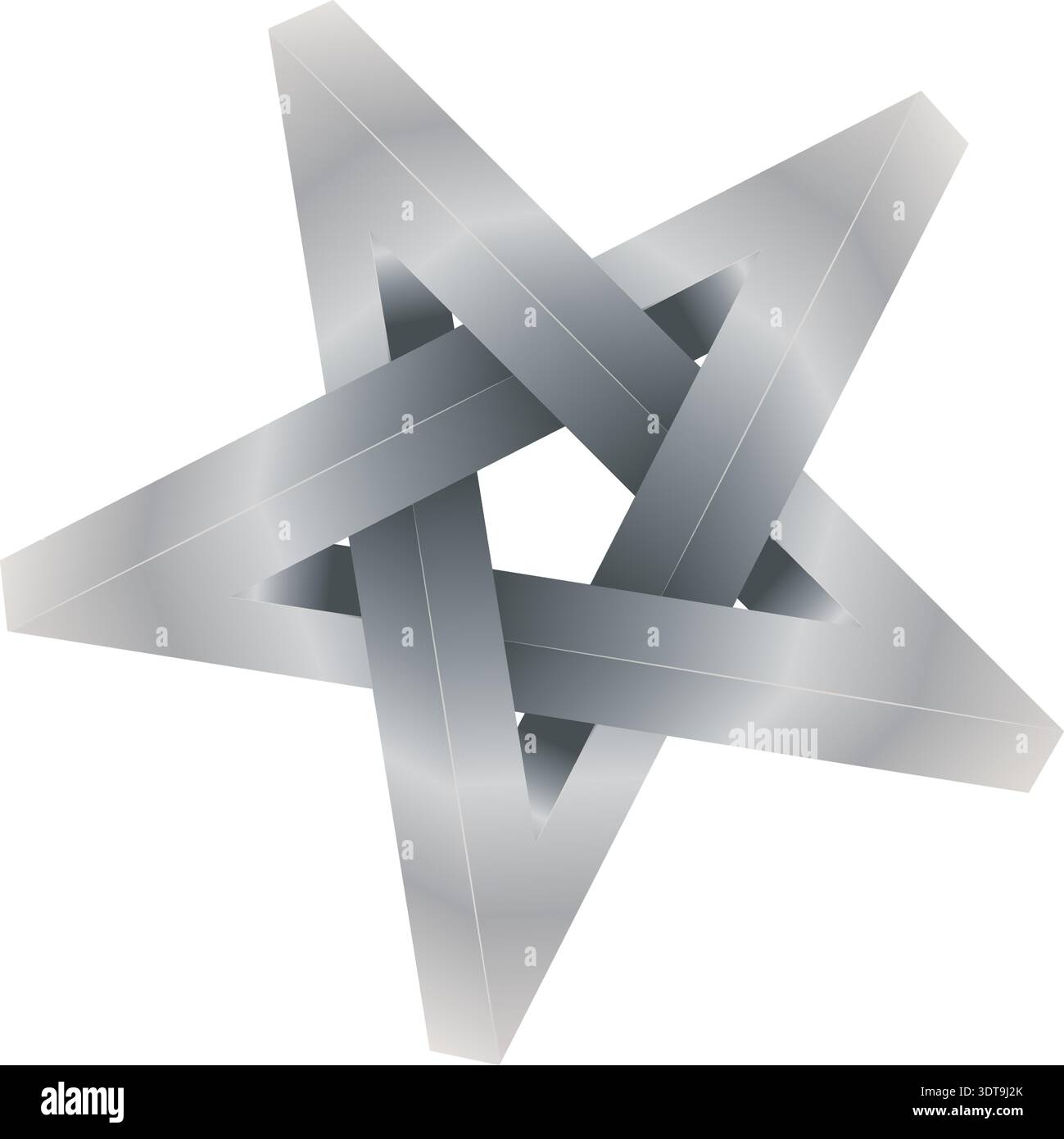 Design-Vorlagen für 3D-Effekt mit Sternlogo einfaches und modernes Konzept, isoliert auf weißem Hintergrund Stock Vektor