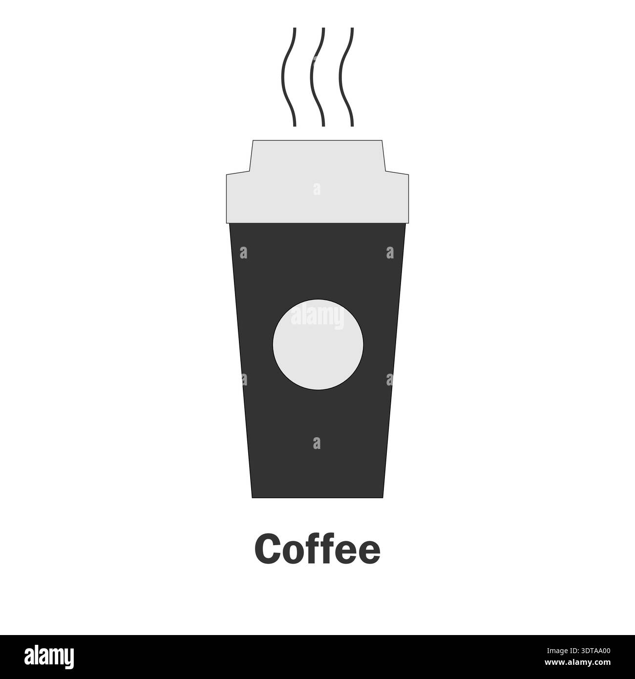 Kaffee im Zeichentrickstil, Essen und Trinken Karte für Kind, Vorschulaktivität für Kinder, Vektorillustration Stock Vektor