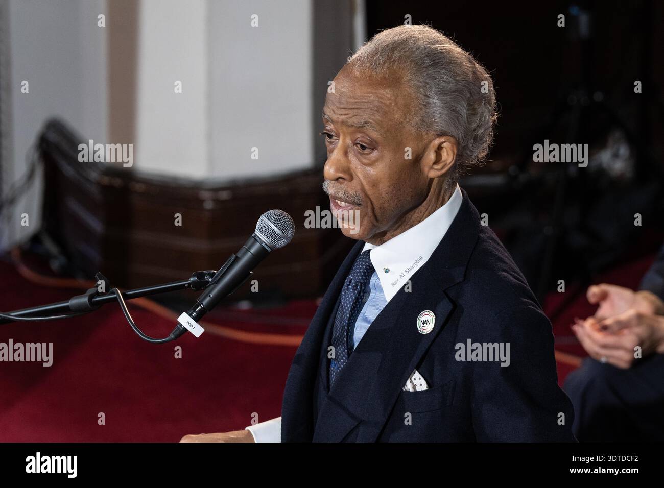 New York, New York, USA. Februar 2026. Reverend Al Sharpton spricht während der „Keep Hope Alive“-Hommage an Pastor Jesse L. Jackson, Sr. In der Mother American Methodist Episcopal Zion Church in New York, NY am 21. Februar 2026. (Kreditbild: © Lev Radin/ZUMA Press Wire) NUR REDAKTIONELLE VERWENDUNG! Nicht für kommerzielle ZWECKE! Stockfoto