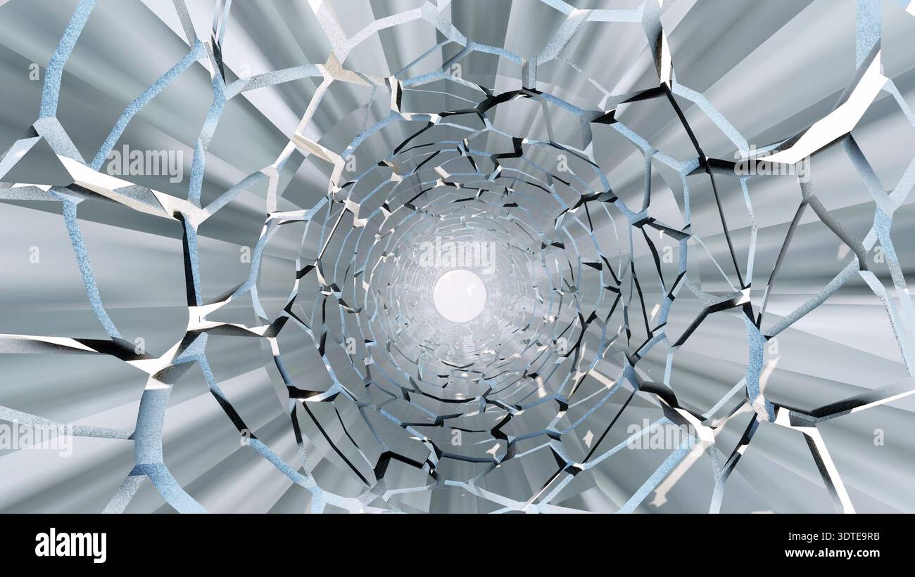 3D-Rendering mit Metallrissen Stockfoto