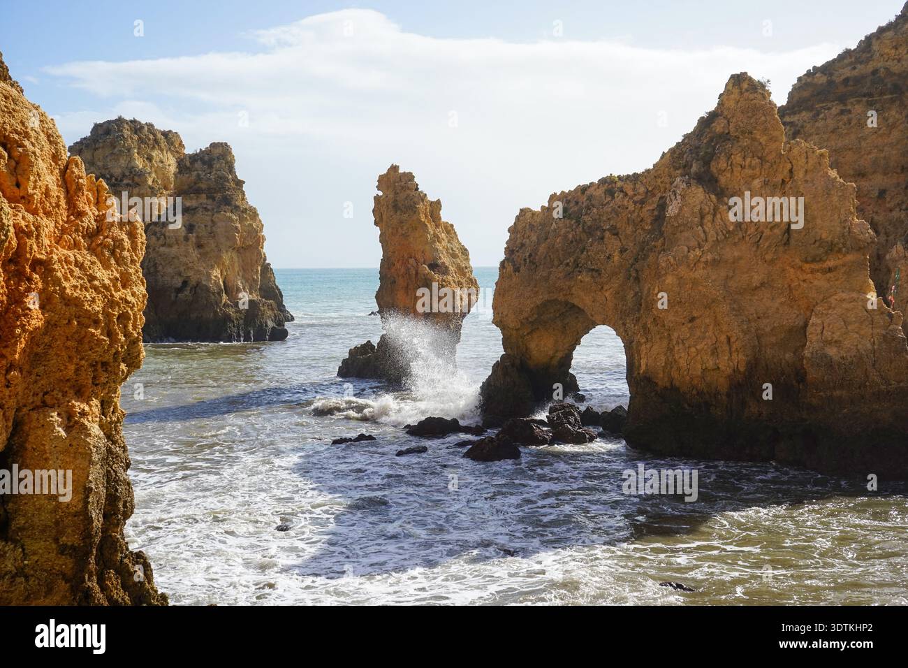 Felsformationen in Ponta da Piedade, Lagos, Algarve, Portugal Stockfoto