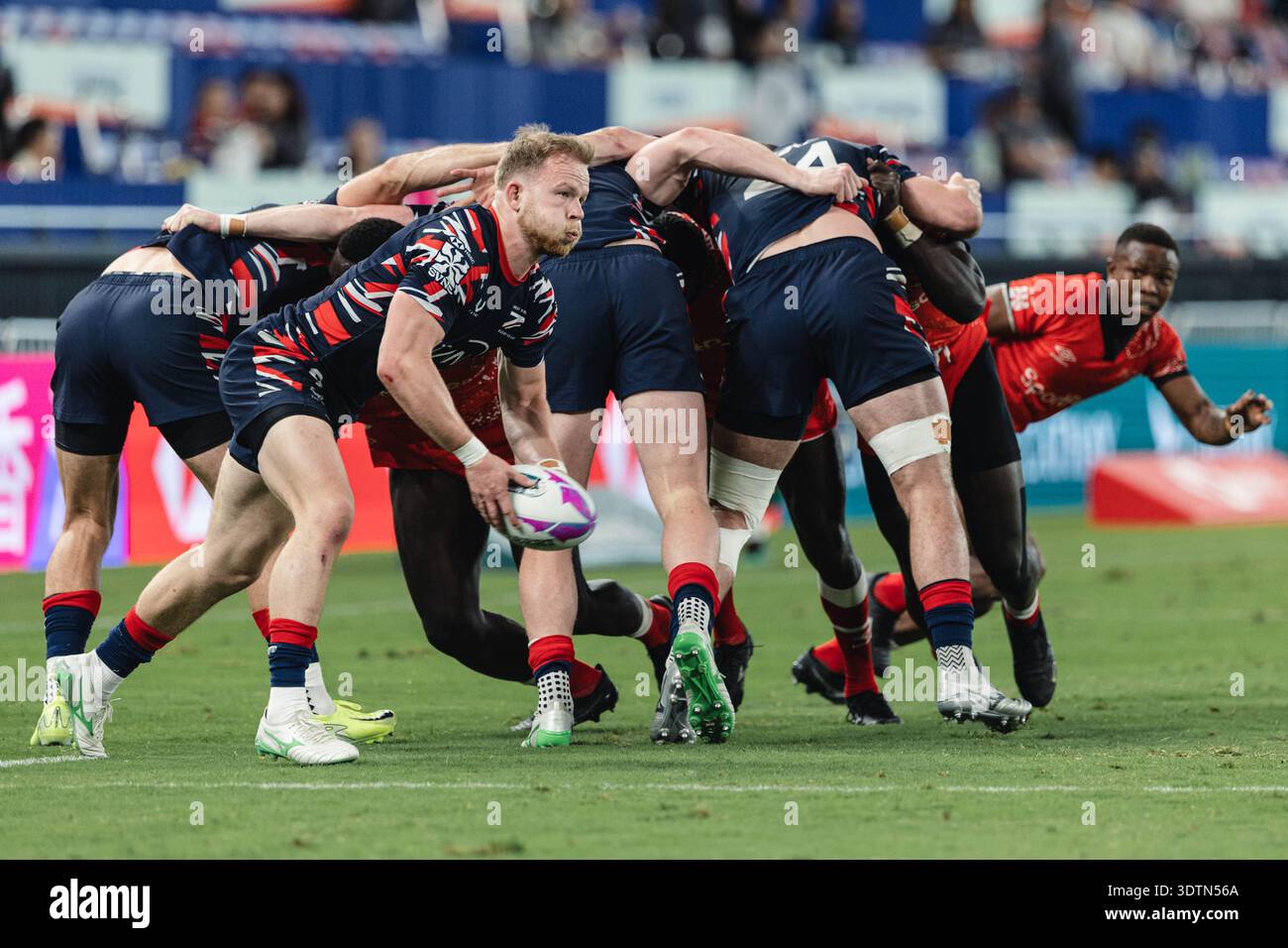 Die HSBC SVNS Series 2024-25 findet am 28. März 2025 im brandneuen Kai Tak Stadium mit 50 000 Sitzplätzen in Hongkong, China, statt. Stockfoto