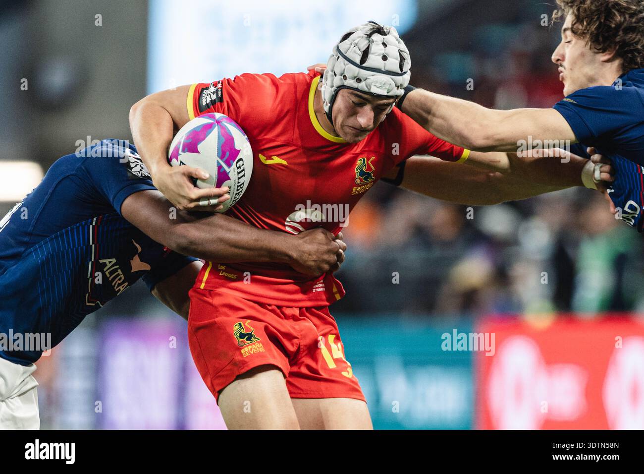 Die HSBC SVNS Series 2024-25 findet am 28. März 2025 im brandneuen Kai Tak Stadium mit 50 000 Sitzplätzen in Hongkong, China, statt. Stockfoto