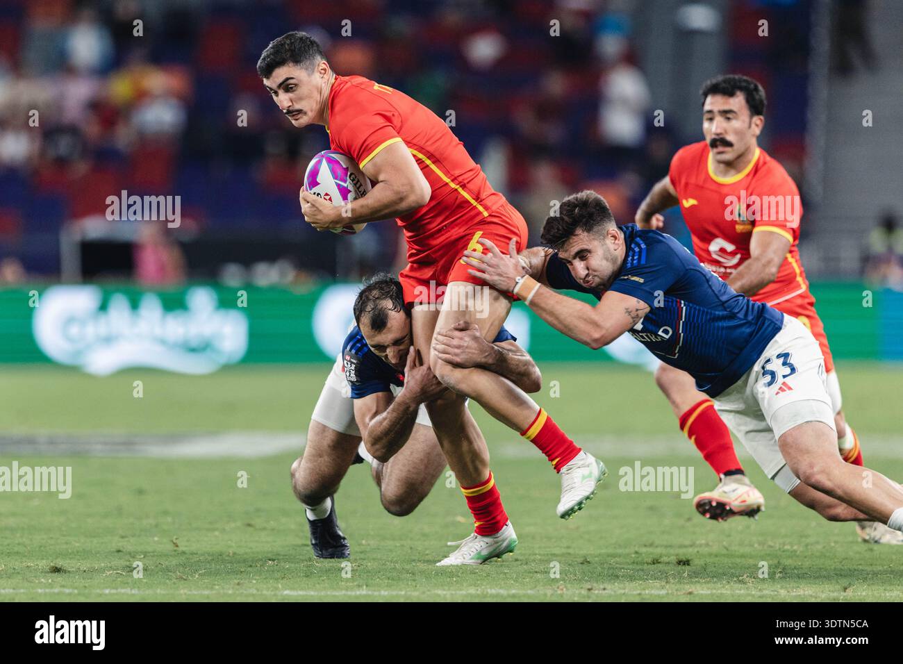 Die HSBC SVNS Series 2024-25 findet am 28. März 2025 im brandneuen Kai Tak Stadium mit 50 000 Sitzplätzen in Hongkong, China, statt. Stockfoto