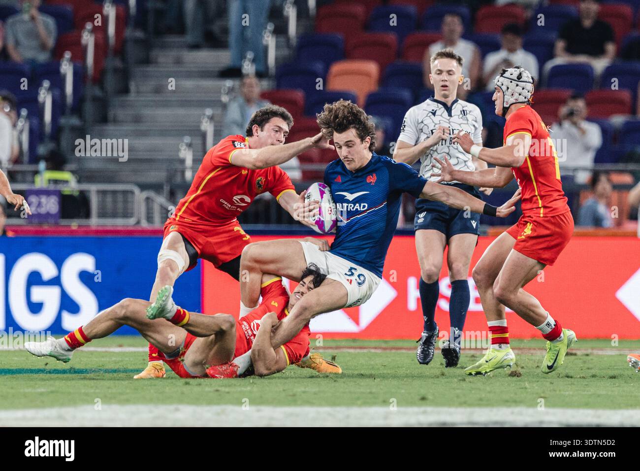 Die HSBC SVNS Series 2024-25 findet am 28. März 2025 im brandneuen Kai Tak Stadium mit 50 000 Sitzplätzen in Hongkong, China, statt. Stockfoto