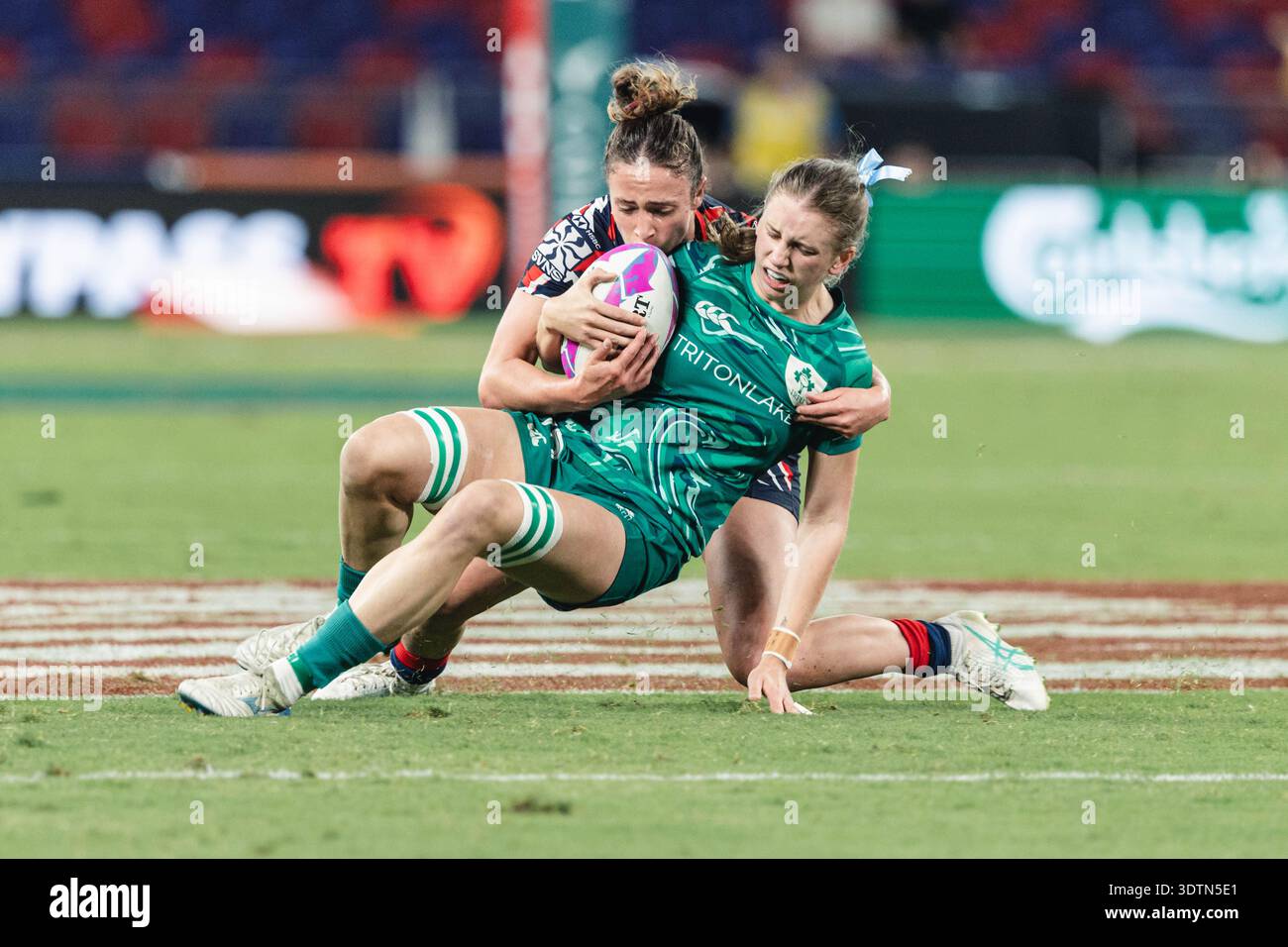 Die HSBC SVNS Series 2024-25 findet am 28. März 2025 im brandneuen Kai Tak Stadium mit 50 000 Sitzplätzen in Hongkong, China, statt. Stockfoto