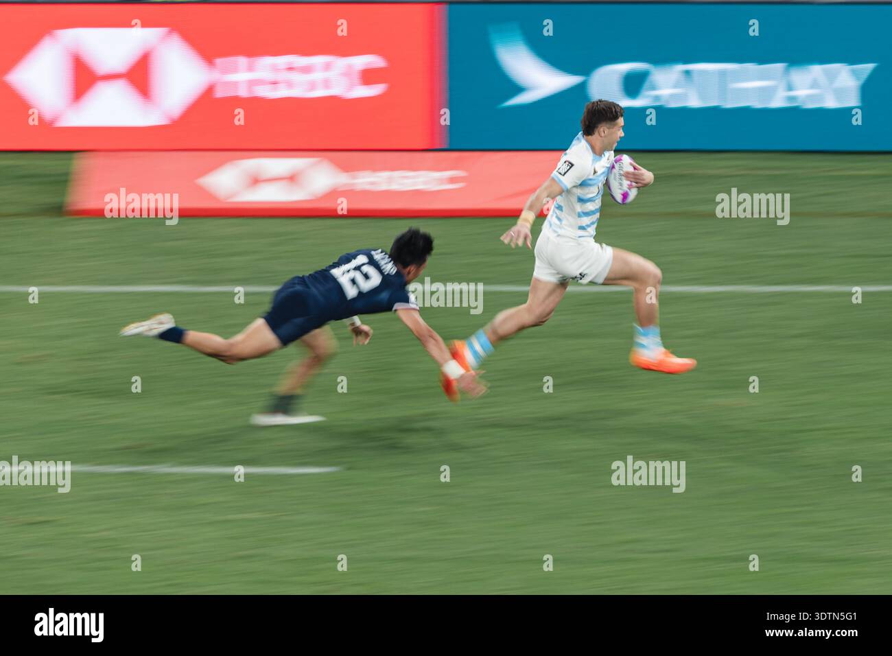 Die HSBC SVNS Series 2024-25 findet am 28. März 2025 im brandneuen Kai Tak Stadium mit 50 000 Sitzplätzen in Hongkong, China, statt. Stockfoto