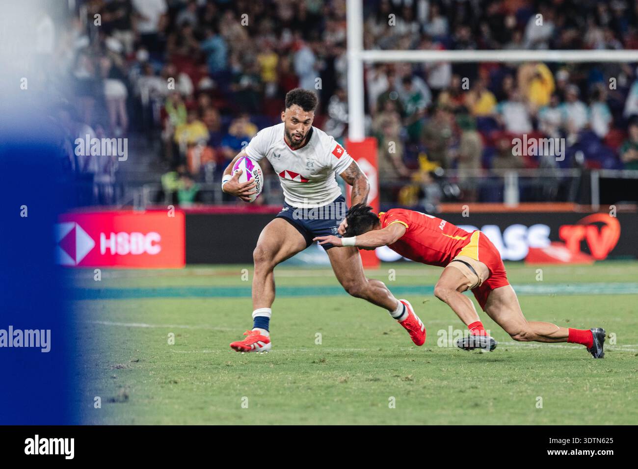Die HSBC SVNS Series 2024-25 findet am 28. März 2025 im brandneuen Kai Tak Stadium mit 50 000 Sitzplätzen in Hongkong, China, statt. Stockfoto