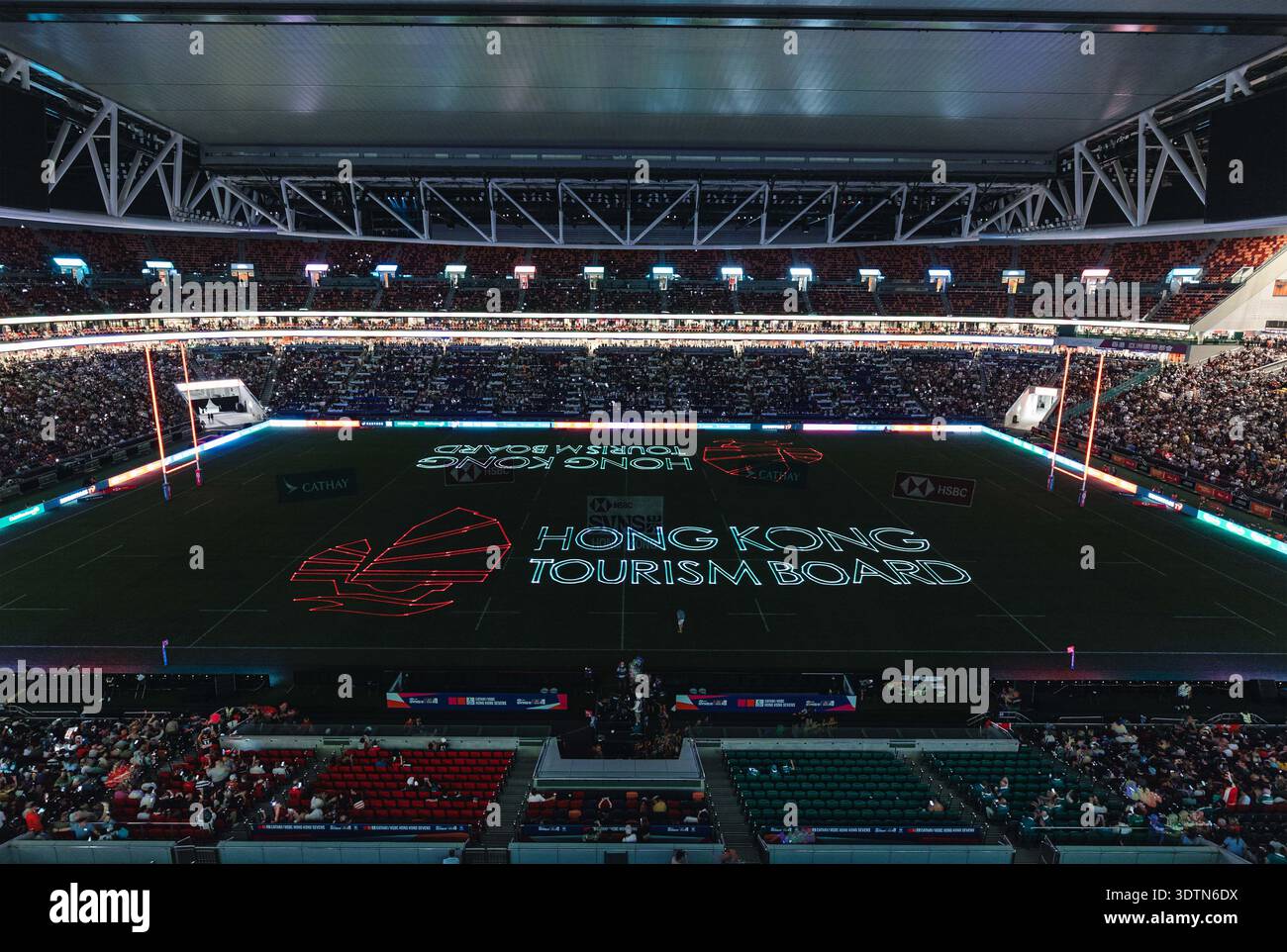 Die HSBC SVNS Series 2024-25 findet am 28. März 2025 im brandneuen Kai Tak Stadium mit 50 000 Sitzplätzen in Hongkong, China, statt. Stockfoto