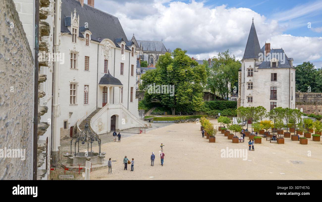 Nantes (Nordwestfrankreich): Burg der Herzöge der Bretagne, Innenhof Stockfoto
