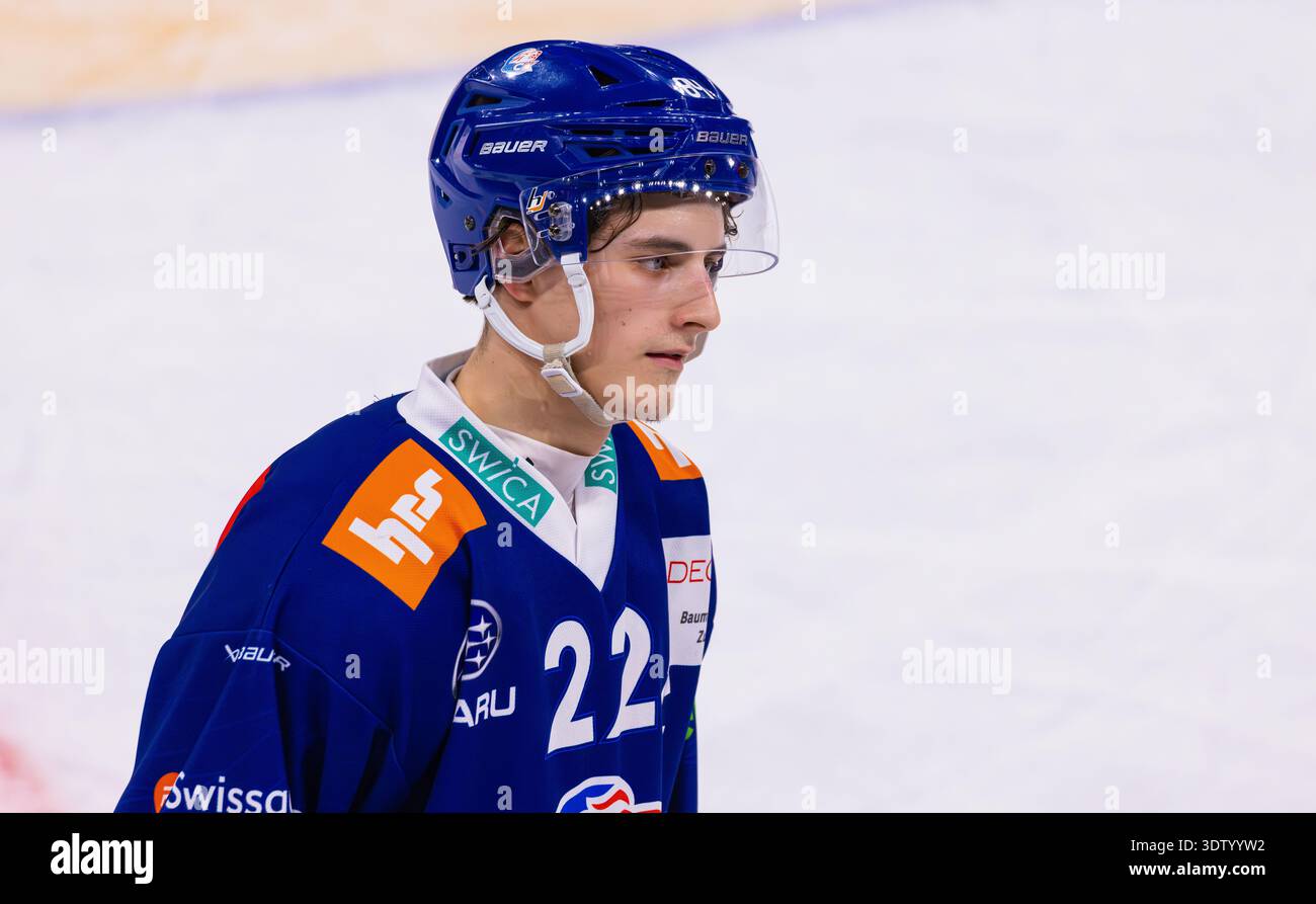 Zürich, 11. Februar 2026: #22 Luan Marthaler, Stürmer U21-Elit Team GCK Lions. (Foto: Andreas Haas/dieBildmanufaktur) Stockfoto