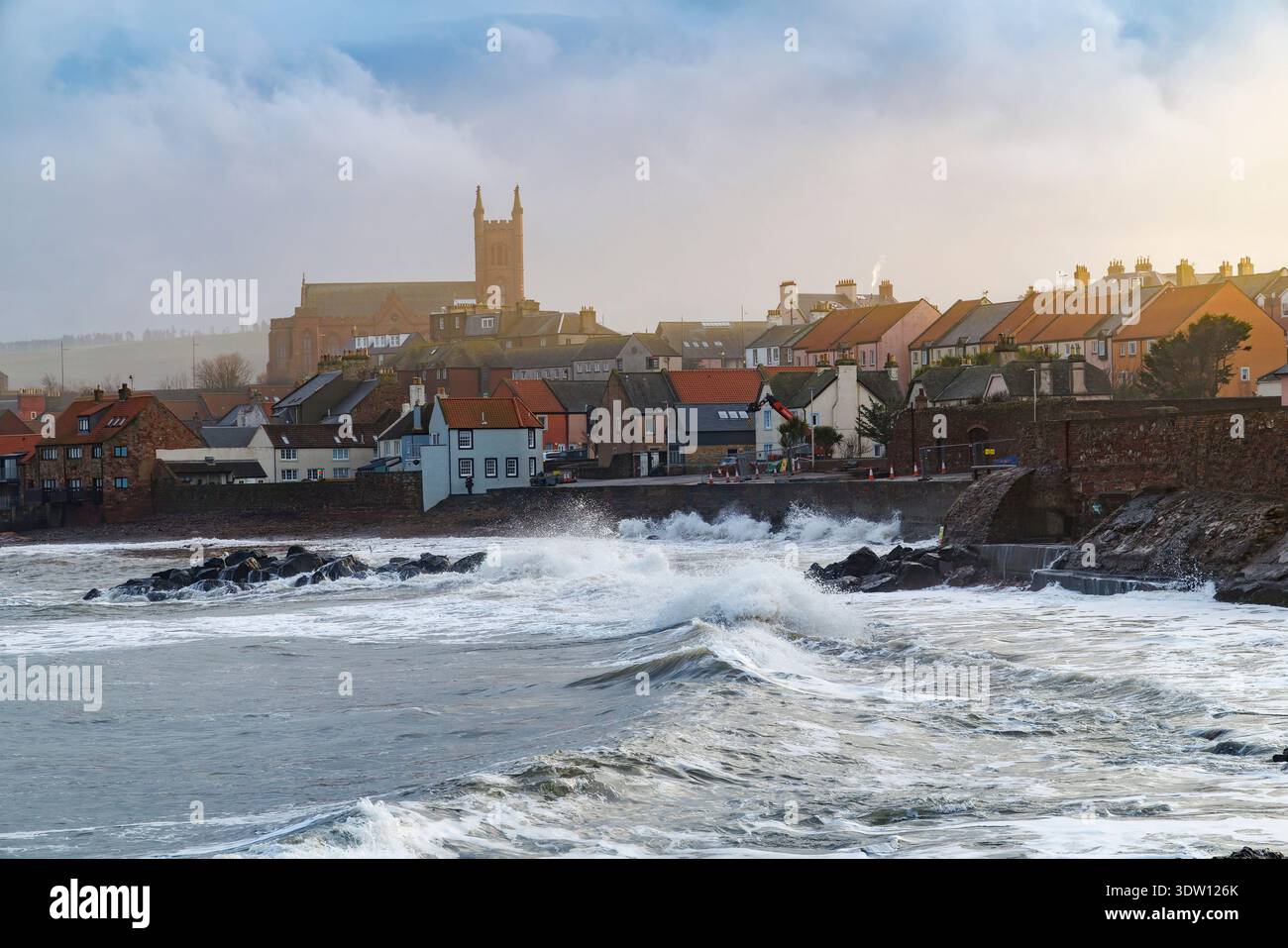 Raue See in Dunbar, Schottland, Großbritannien Stockfoto