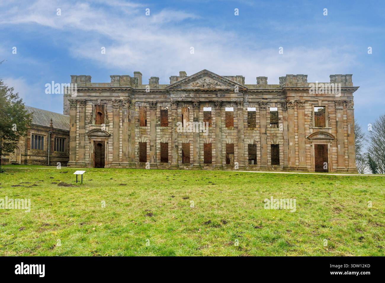 Sutton Scarsdale Hall, Herrenhaus Ruin, Derbyshire, England, Großbritannien Stockfoto