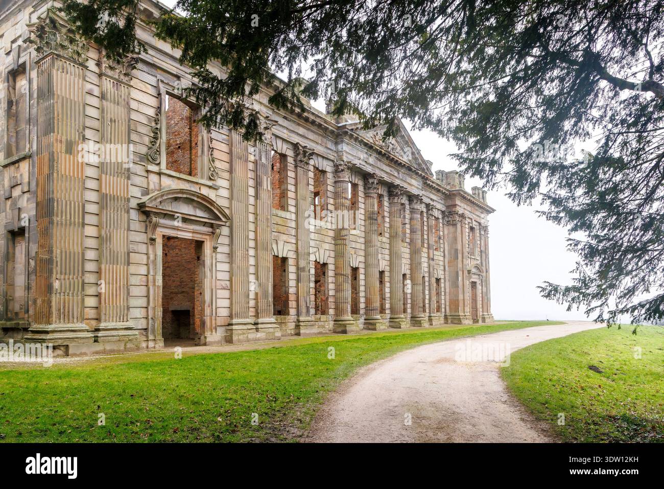 Sutton Scarsdale Hall, Herrenhaus Ruin, Derbyshire, England, Großbritannien Stockfoto