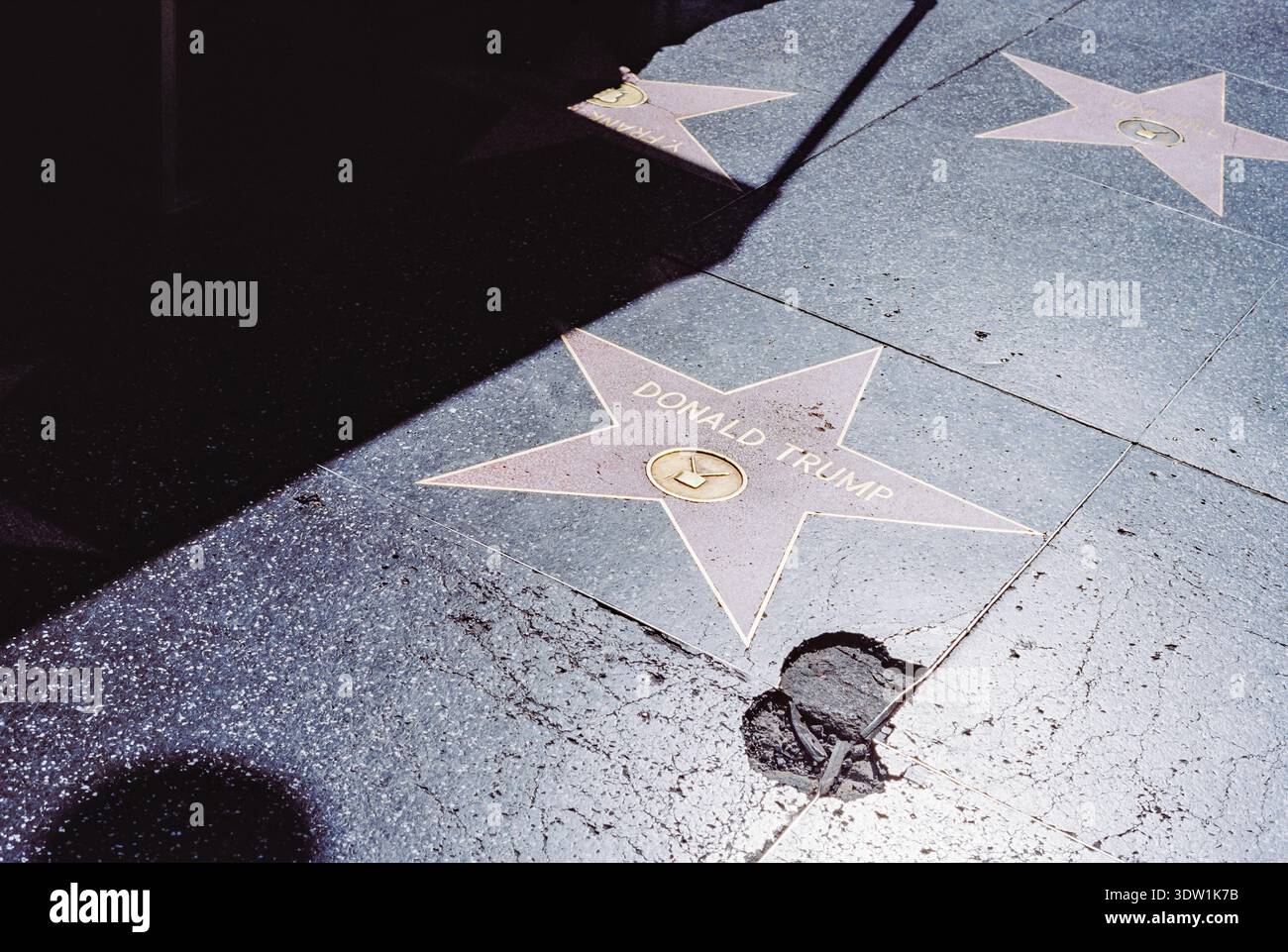 Donald Trumps Star am Hollywood Walk of Fame, Hollywood Boulevard, Los Angeles, Kalifornien, USA Stockfoto