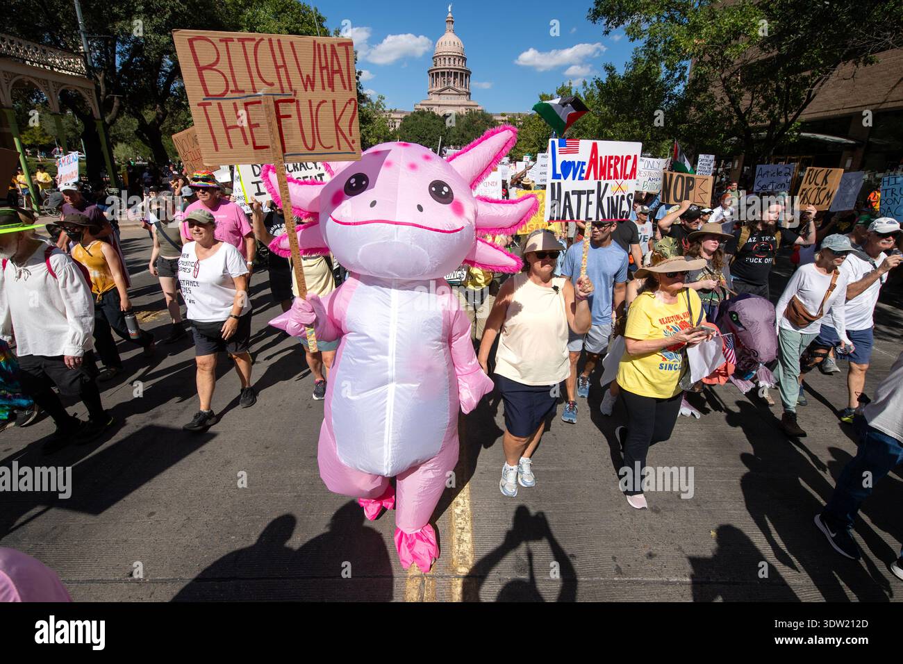 No Kings Protest am 18. Oktober 2025 in Austin, Texas. (Foto: John Anderson) Stockfoto