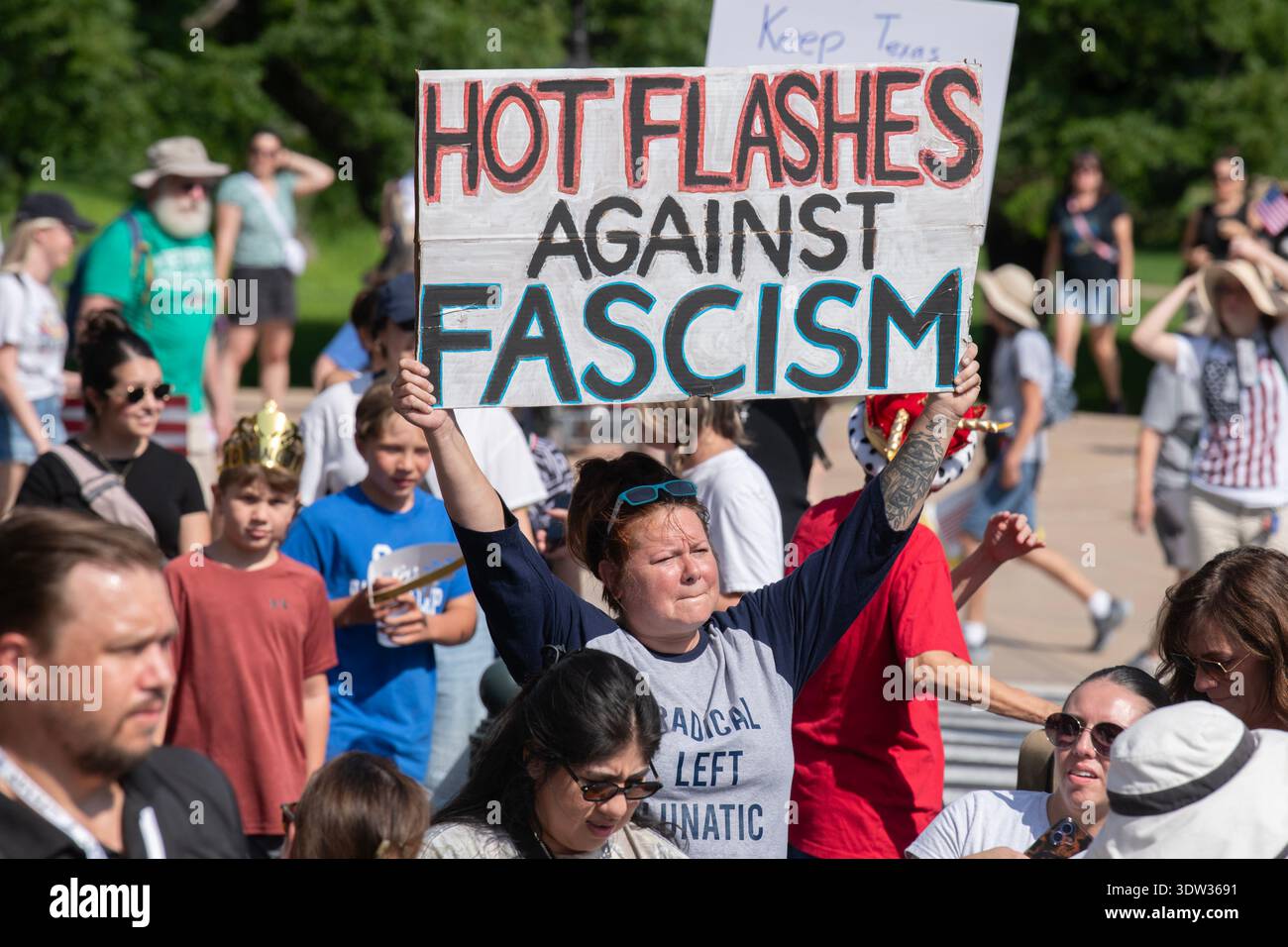 „No Kings“-Rallye im Texas State Capitol am 14. Juni 2025 in Austin, Texas. (Foto: John Anderson) Stockfoto