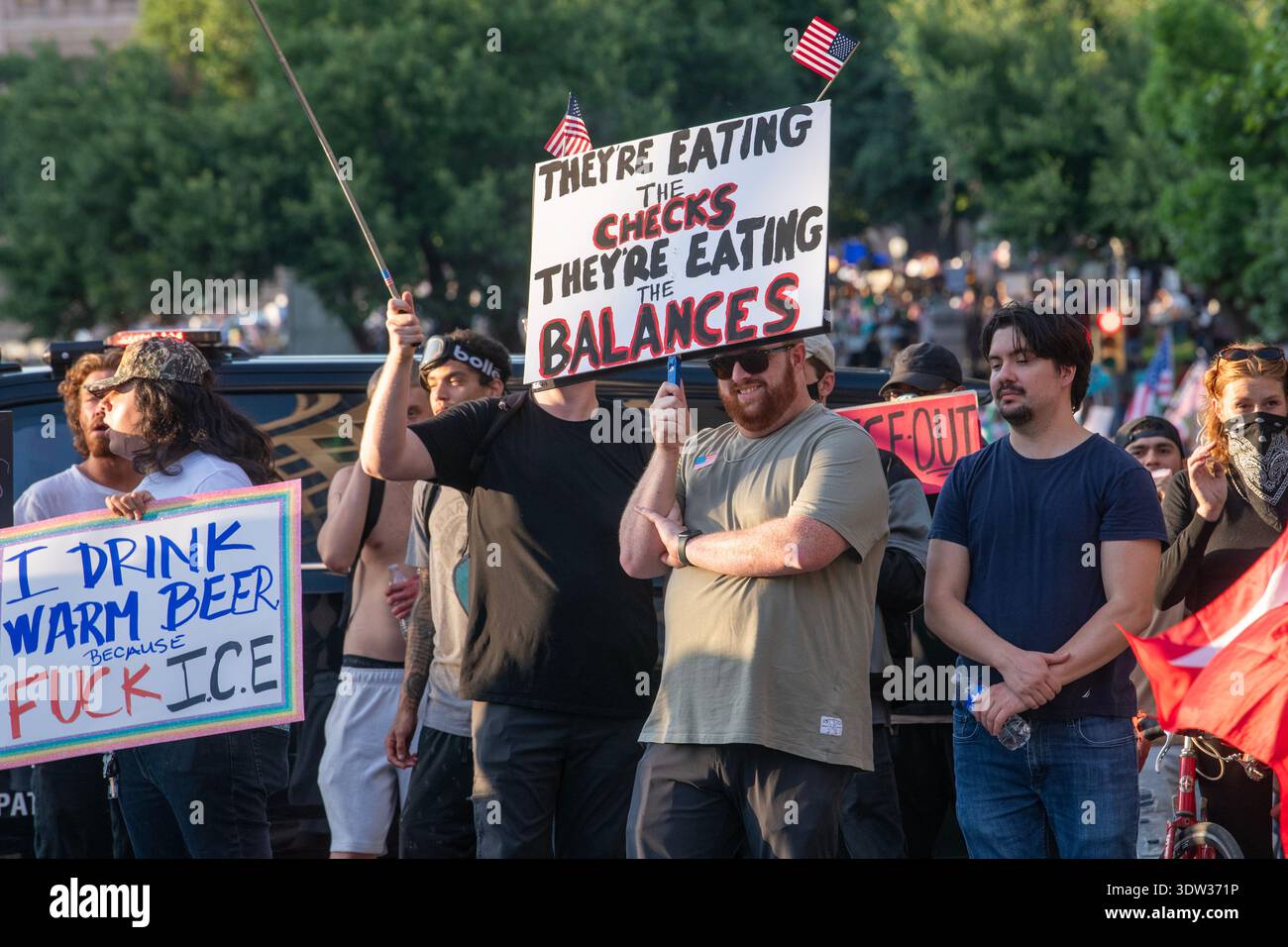 „No Kings“-Rallye im Texas State Capitol am 14. Juni 2025 in Austin, Texas. (Foto: John Anderson) Stockfoto