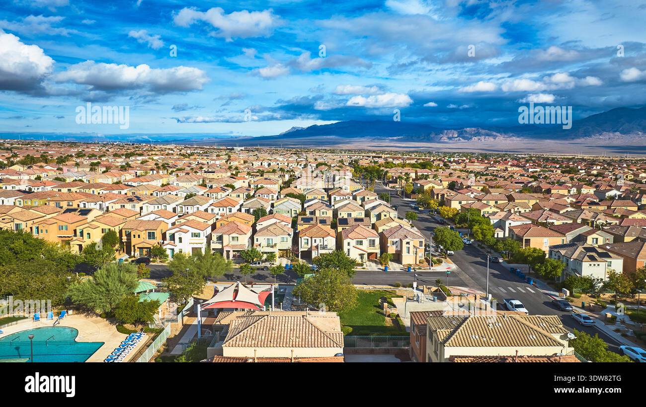 Aerial Las Vegas Nevada Wohngegend Urban Housing Community Stockfoto
