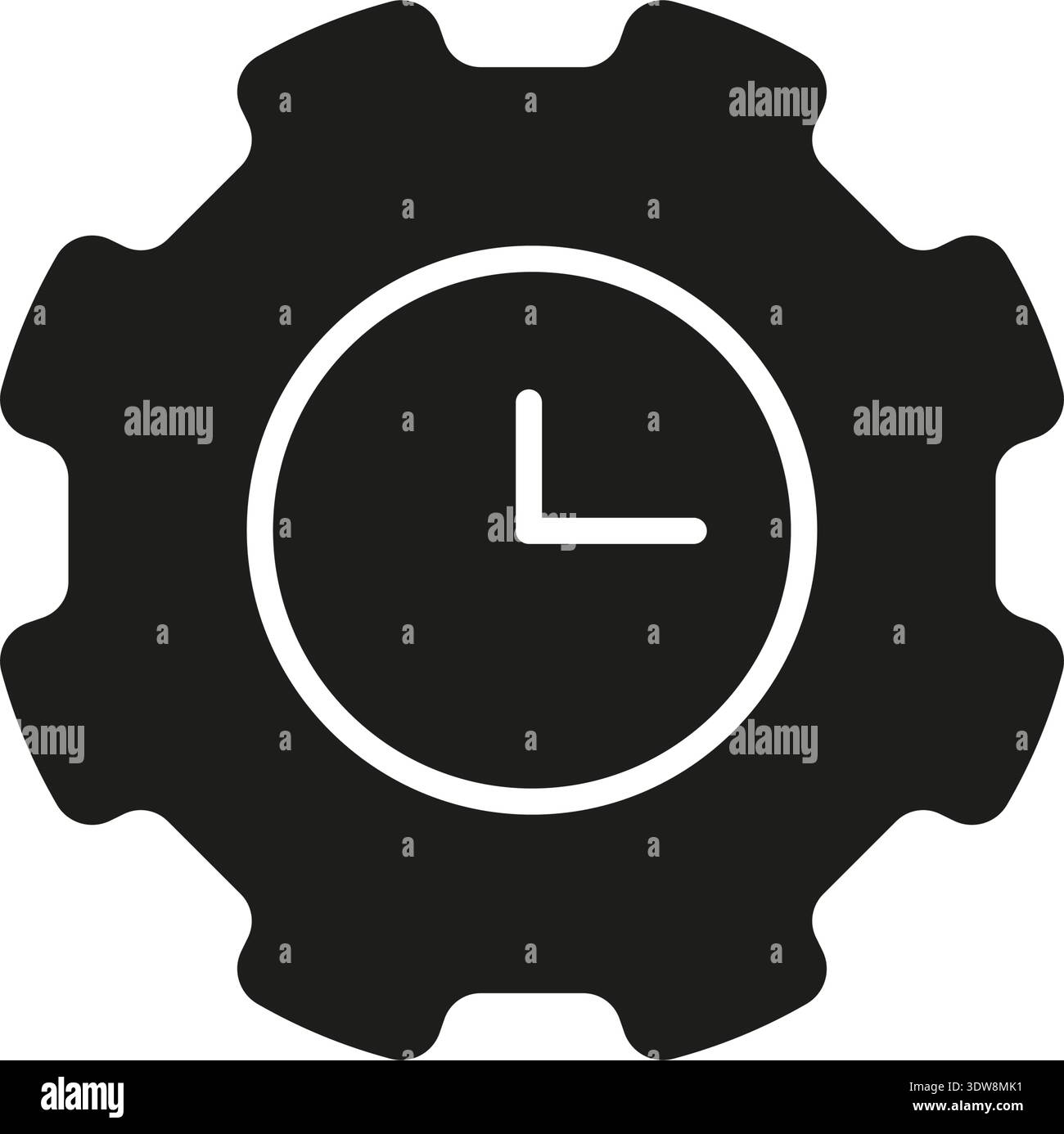 Symbol „Uhr Einlegen“. Silhouettensymbol Für Zeitmanagement, Effizienz Und Workflow-Optimierung. Produktivitätssteigerung Und -Planung. Isoliert Stock Vektor